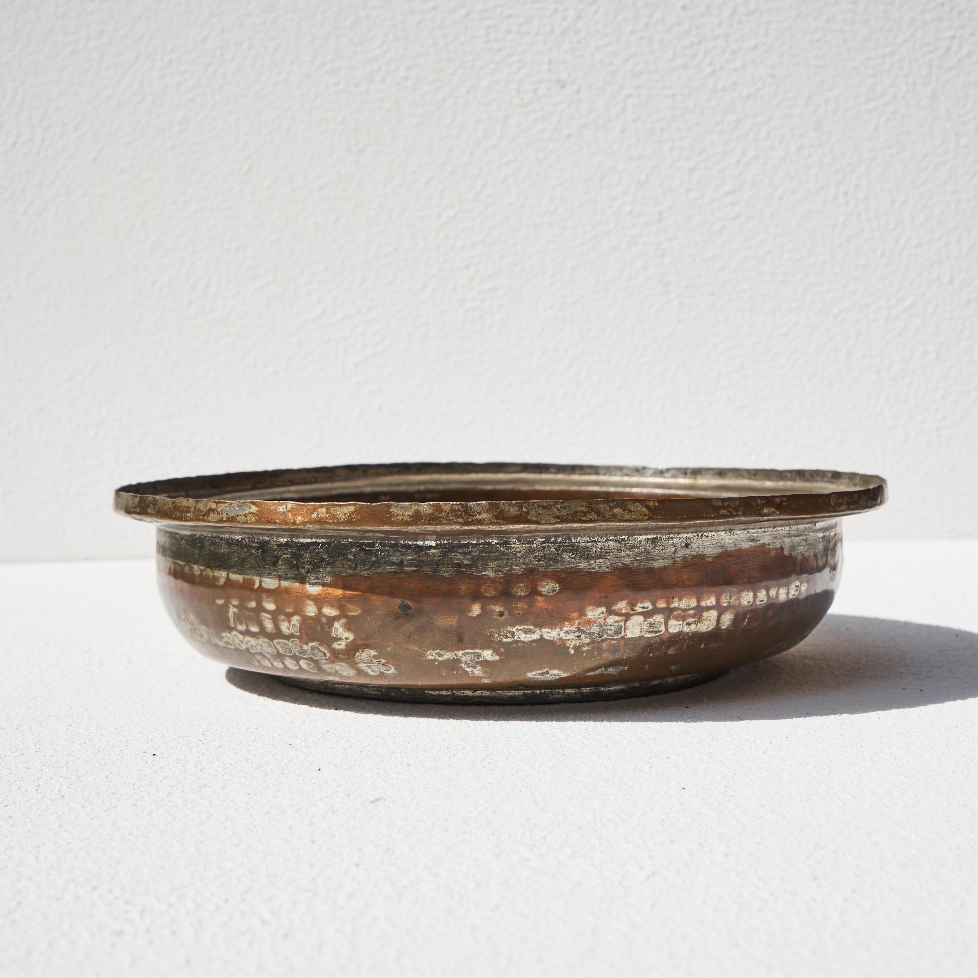 Unknown Decorative Hand Hammered and Patinated Bowl For Sale