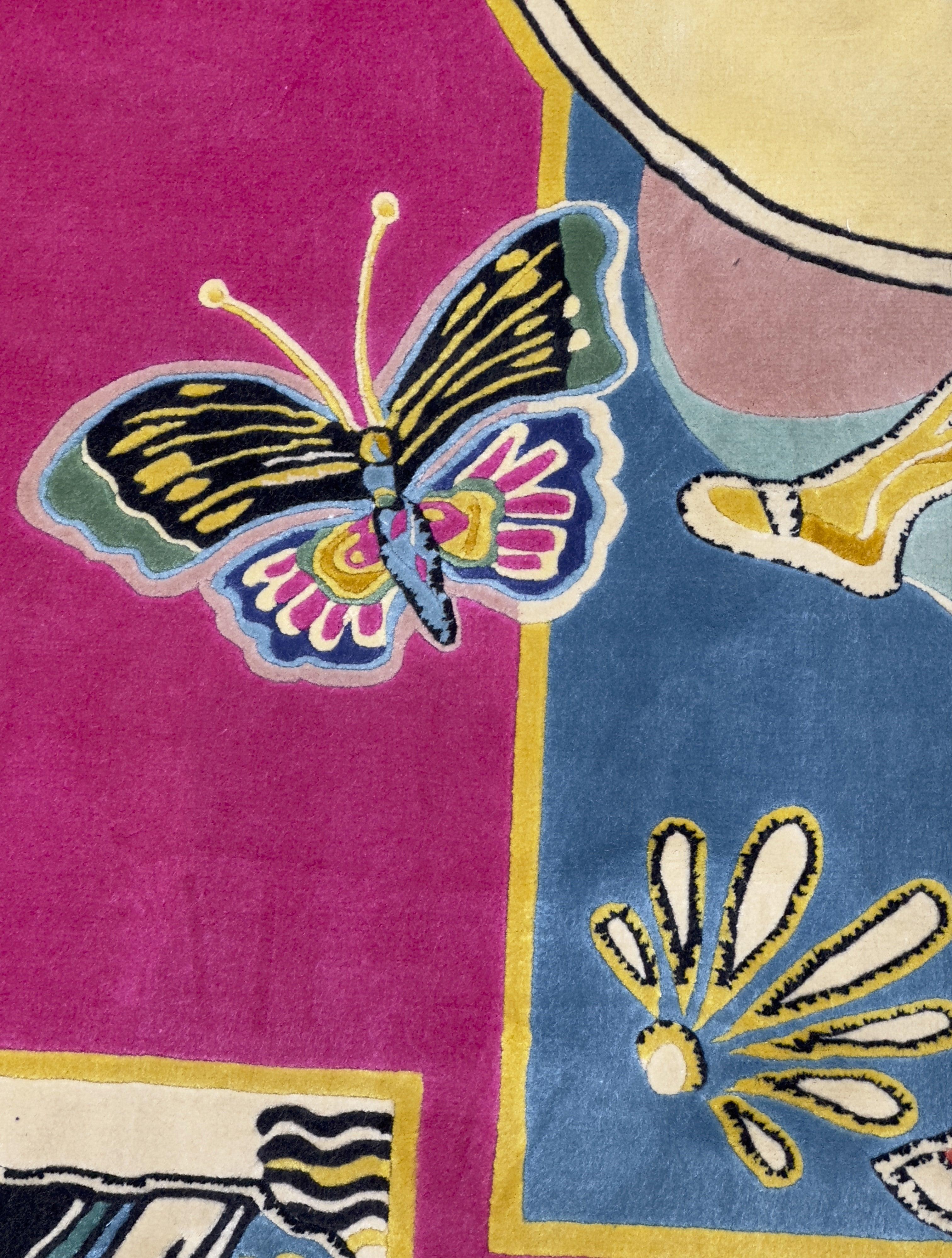 Seta decorativa annodata a mano firmata dall'artista 6'3