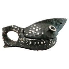 Decorative Hand-Made Mid-Century Ceramic Fish Serving Bowl, 1970s Decorative Hand-Made Mid-Century Ceramic Fish Serving Bowl, 1970s