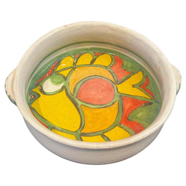 Decorative Hand Painted Ceramic Fish Oval Serving Bowl by Vetri Italy ...