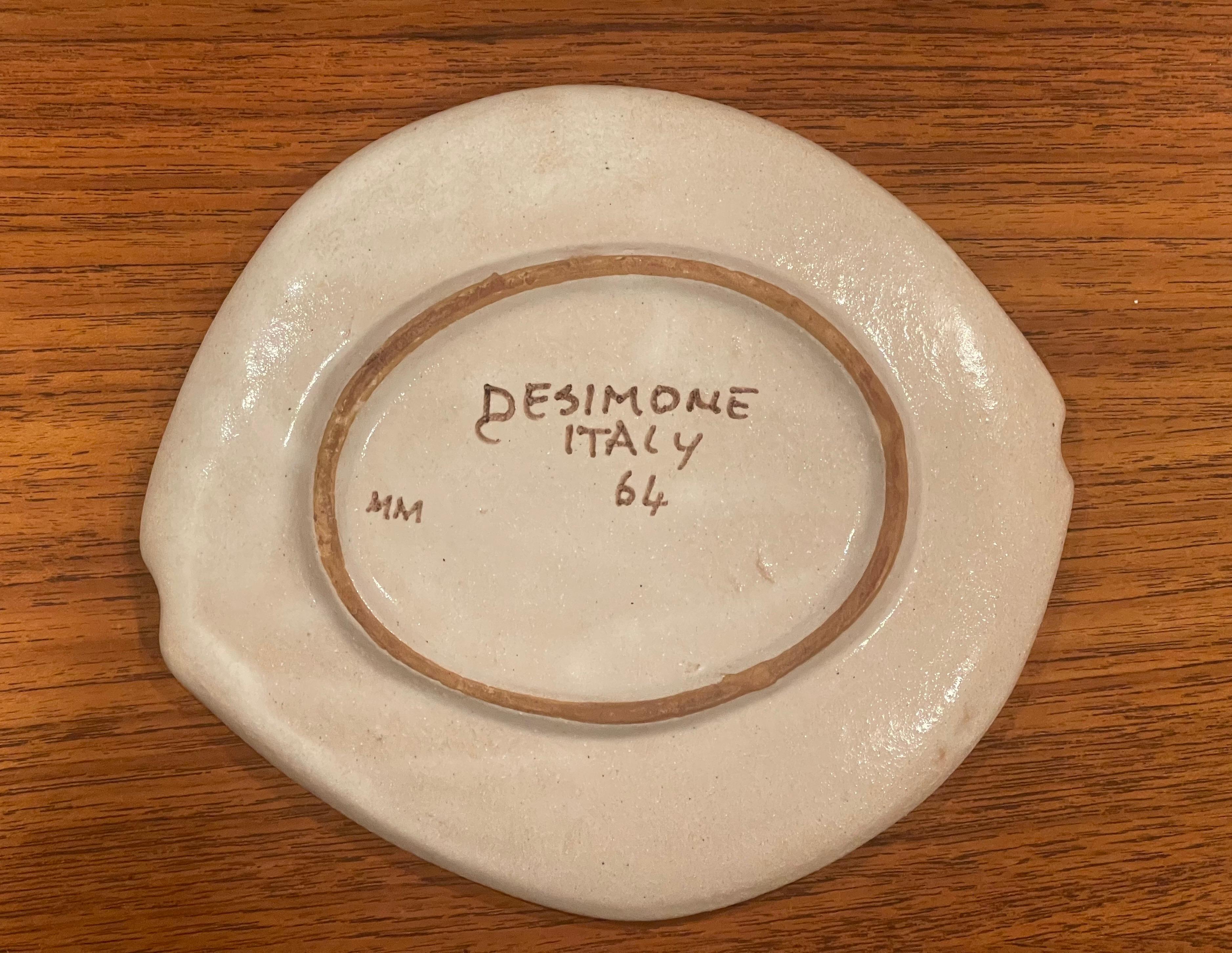 Dekorativer handbemalter italienischer Keramik-Fischteller von DeSimone im Angebot 2