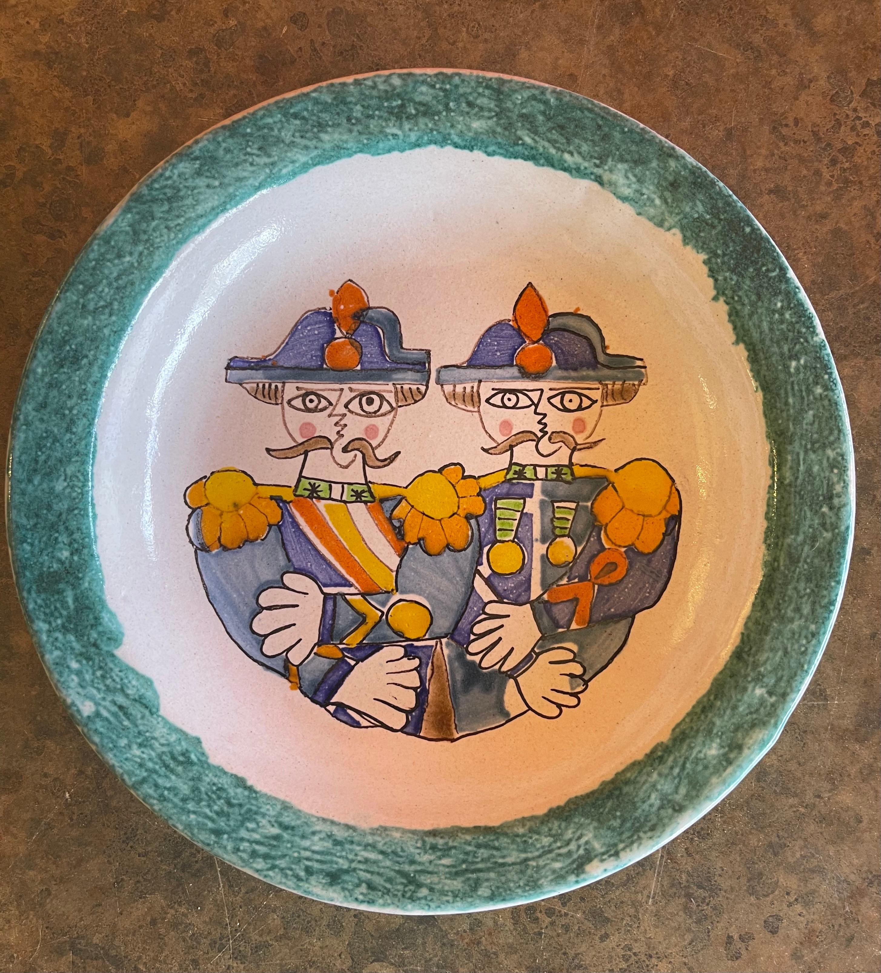 Assiette et bol décoratifs en céramique italienne peints à la main par DeSimone Bon état - En vente à San Diego, CA