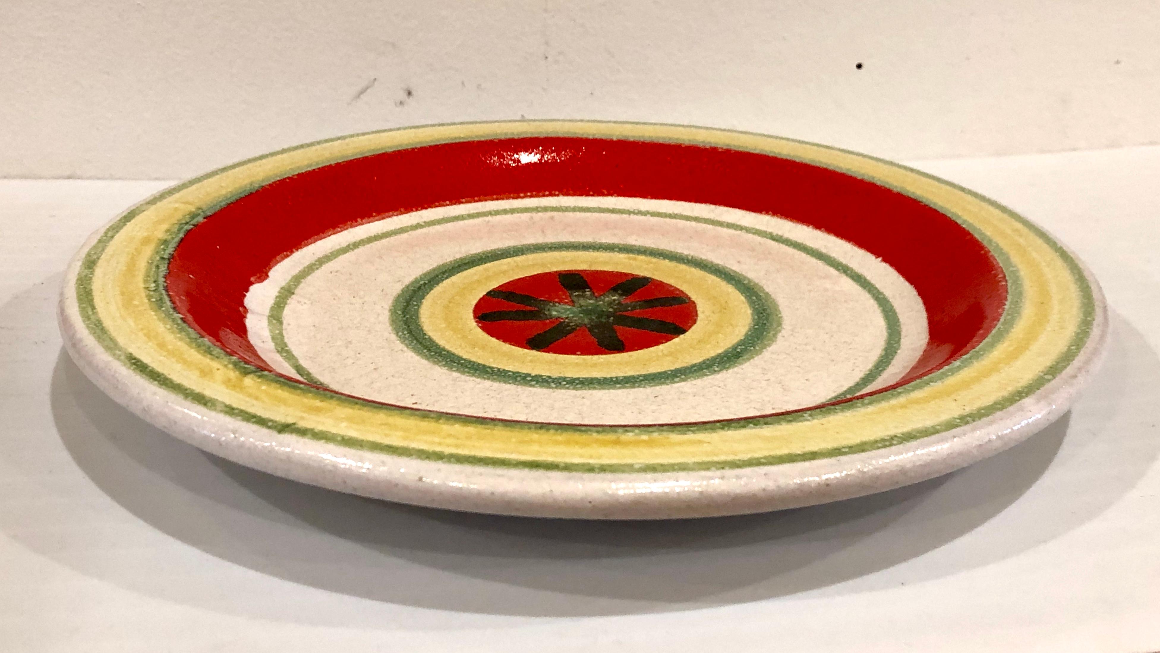 Decorative Hand Painted Italian Ceramic Plate by DeSimone In Good Condition In San Diego, CA