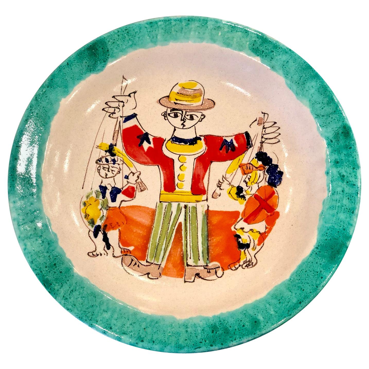  Decorative Hand Painted Italian Ceramic Plate by DeSimone