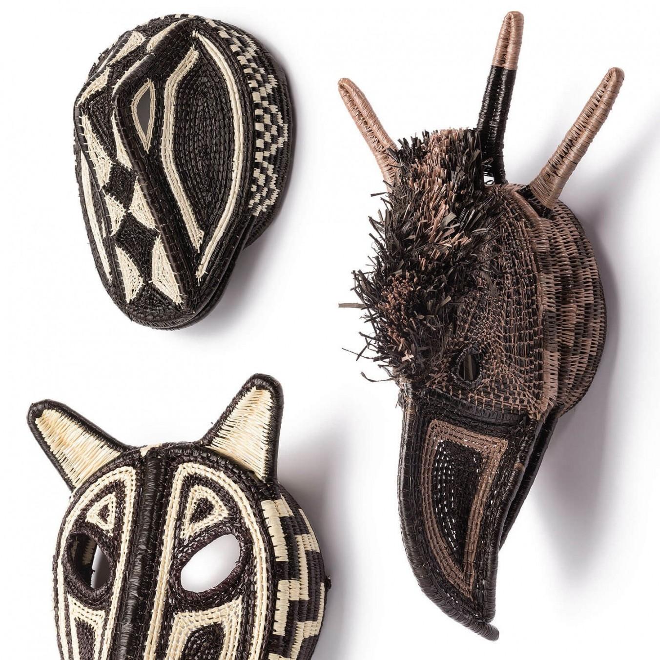 Dekorative handgewebte Maske aus Panama, Mascara von Ethic&Tropic (Gehstock) im Angebot