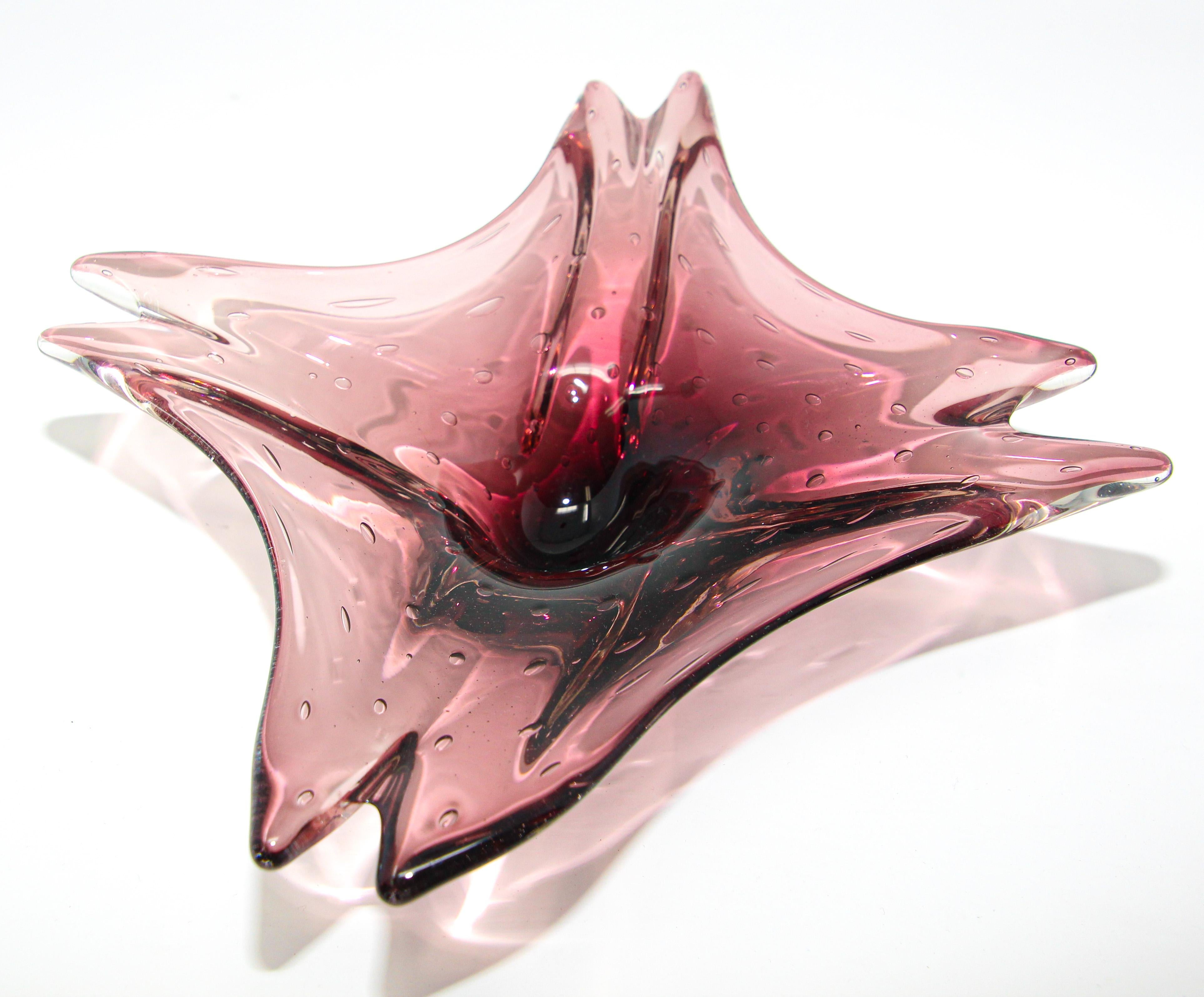 Decorative Hand Blown Art Glass Ashtray 3