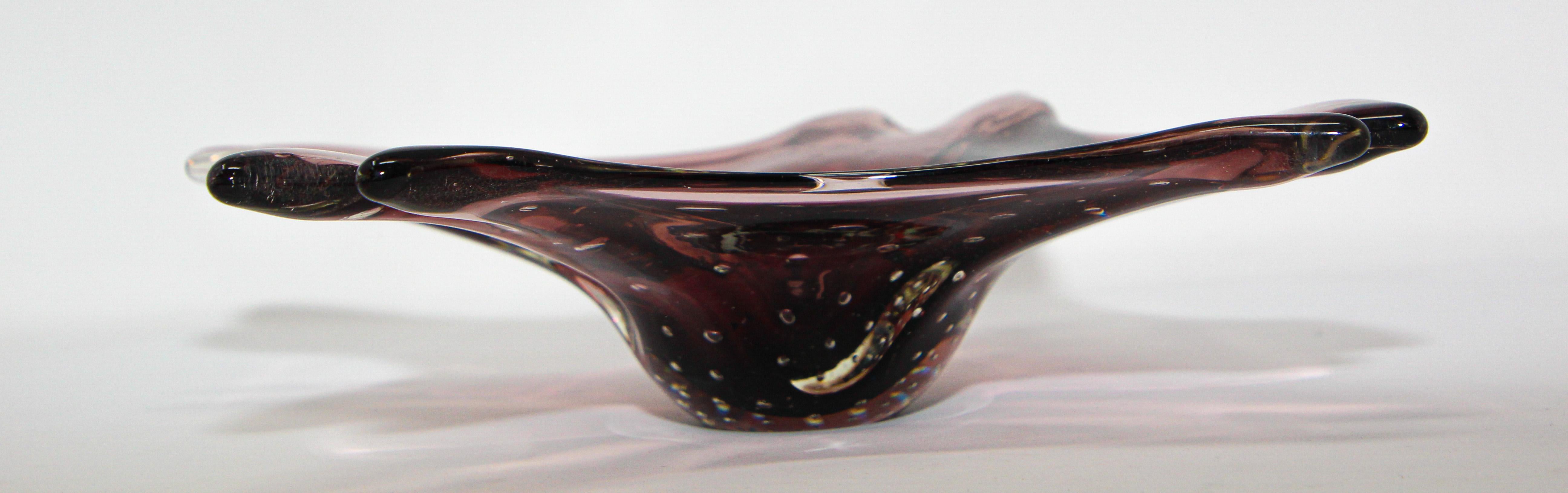 20th Century Decorative Hand Blown Art Glass Ashtray