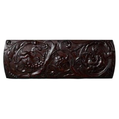 Decorative Handcarved 19th Century Mahogany Panel