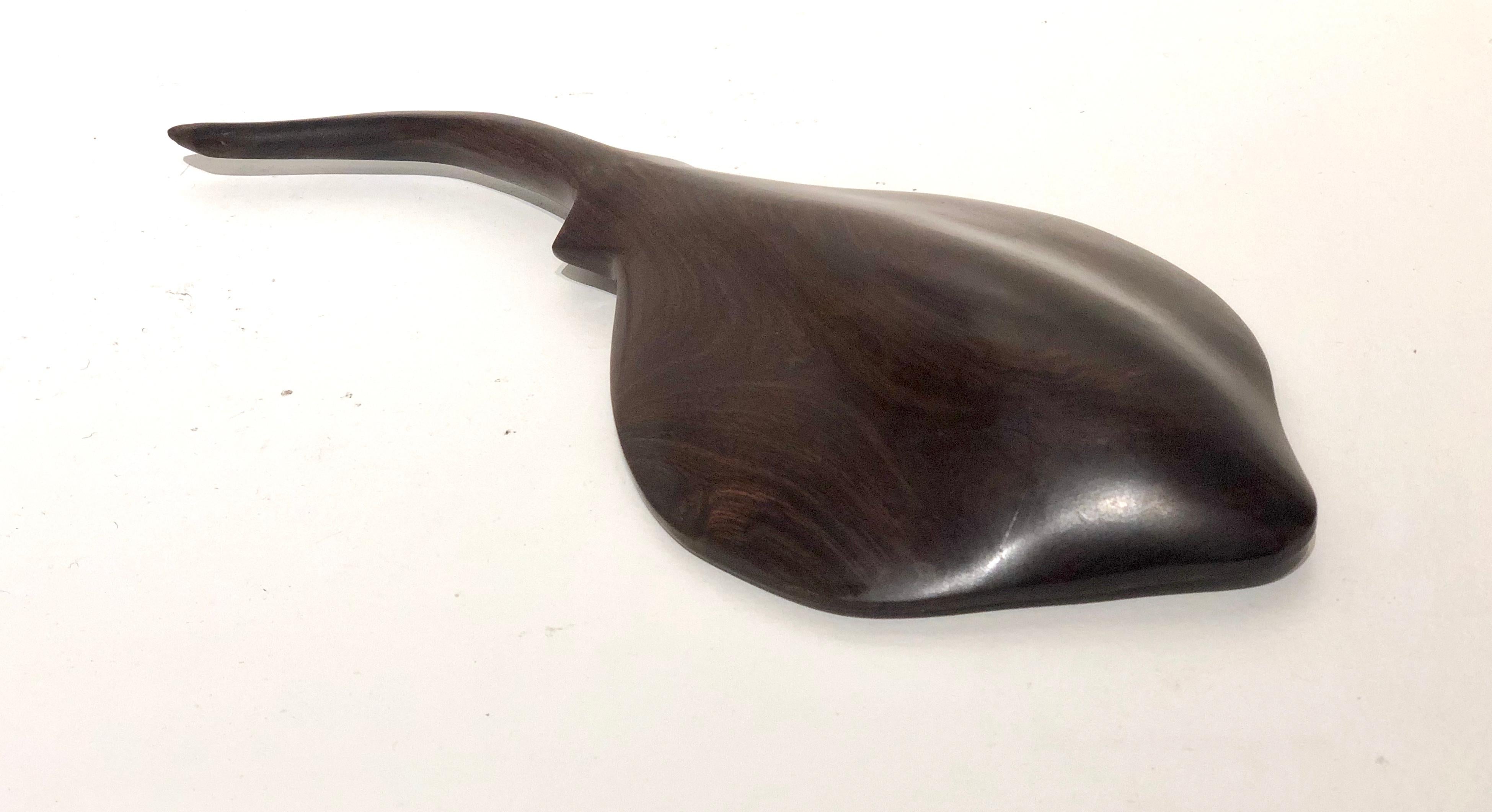 Beautiful solid rosewood handcrafted sculpture, circa 1970s, nice finish soft to touch.