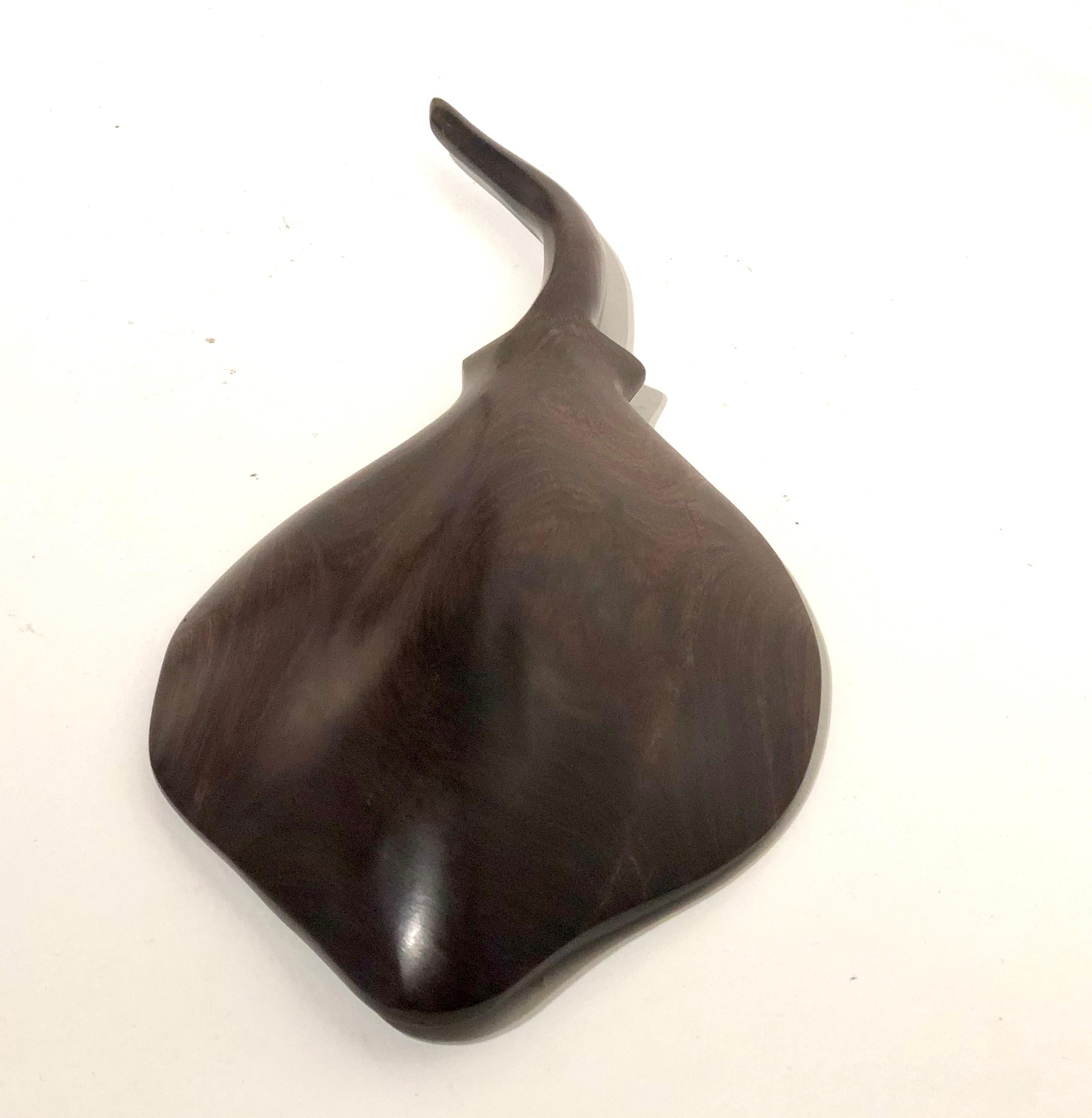 Mid-Century Modern Decorative Handcrafted Solid Rosewood Manta Ray Sculpture