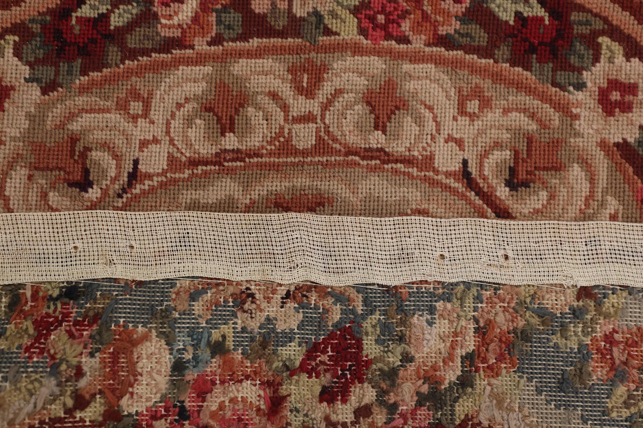 Broderie Tapis décoratif fait main tapisserie à l'aiguille tapisserie traditionnelle beige en vente