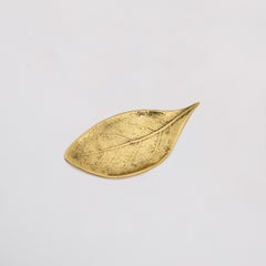 Decorative Handmade Cast Brass Leaf Dish Vide Poche, Small