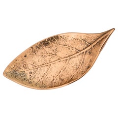 Decorative Handmade Cast Bronze Leaf Vide Poche, Candleholder, Small