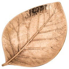 Decorative Handmade Cast Bronze Leaf Vide Poche, Large