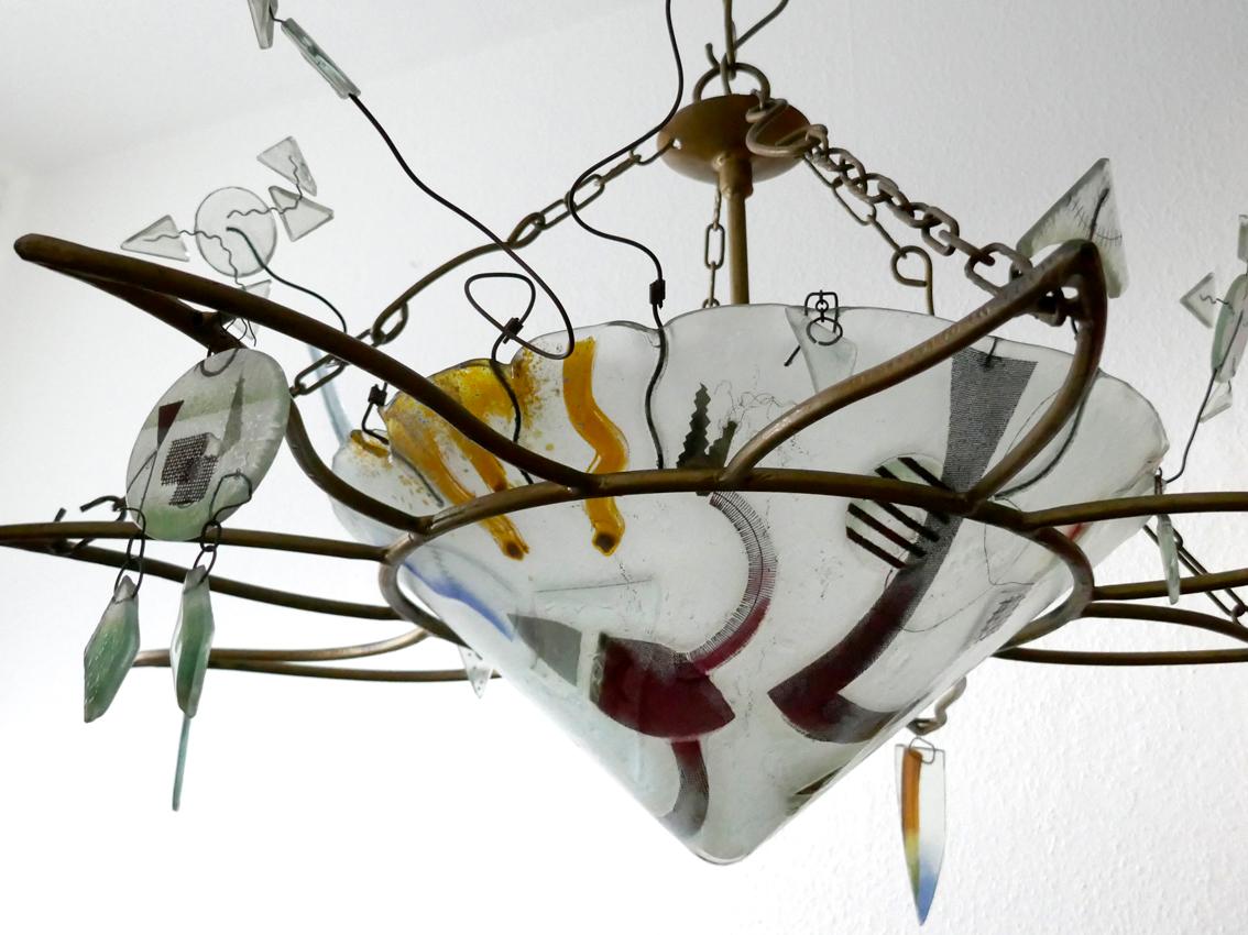 American Decorative Handmade Glass Ceiling Light Pendant Chandelier by Peter Mangan