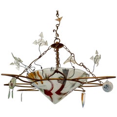 Decorative Handmade Glass Ceiling Light Pendant Chandelier by Peter Mangan