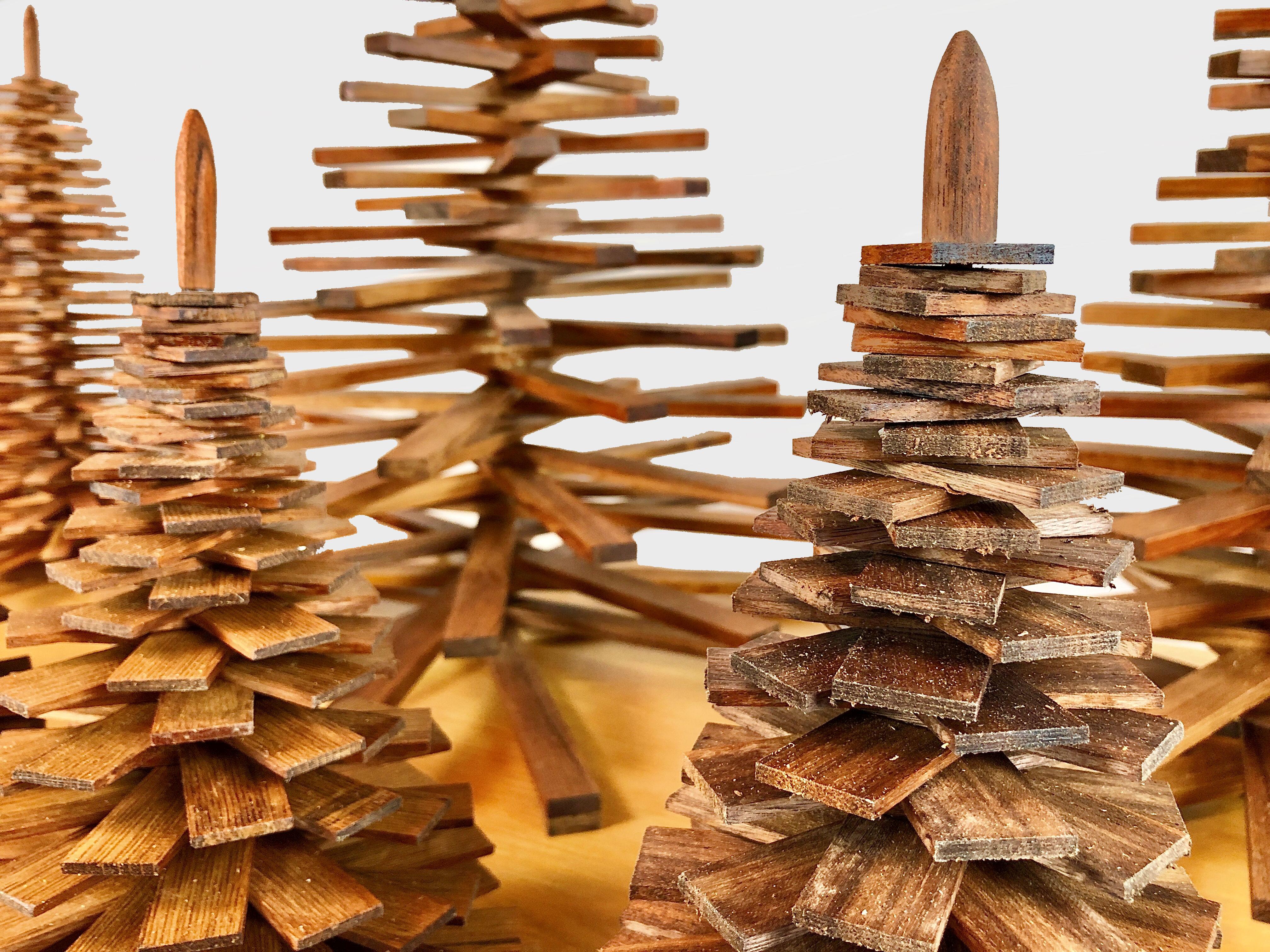 Hand-Crafted Decorative Handmade Wooden Christmas Trees