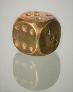 Decorative Hollow Brass Dice, France, 1960's
