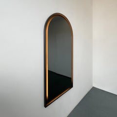 Decorative Illuminated Arch Shaped Mirror with Blackened Metal Frame