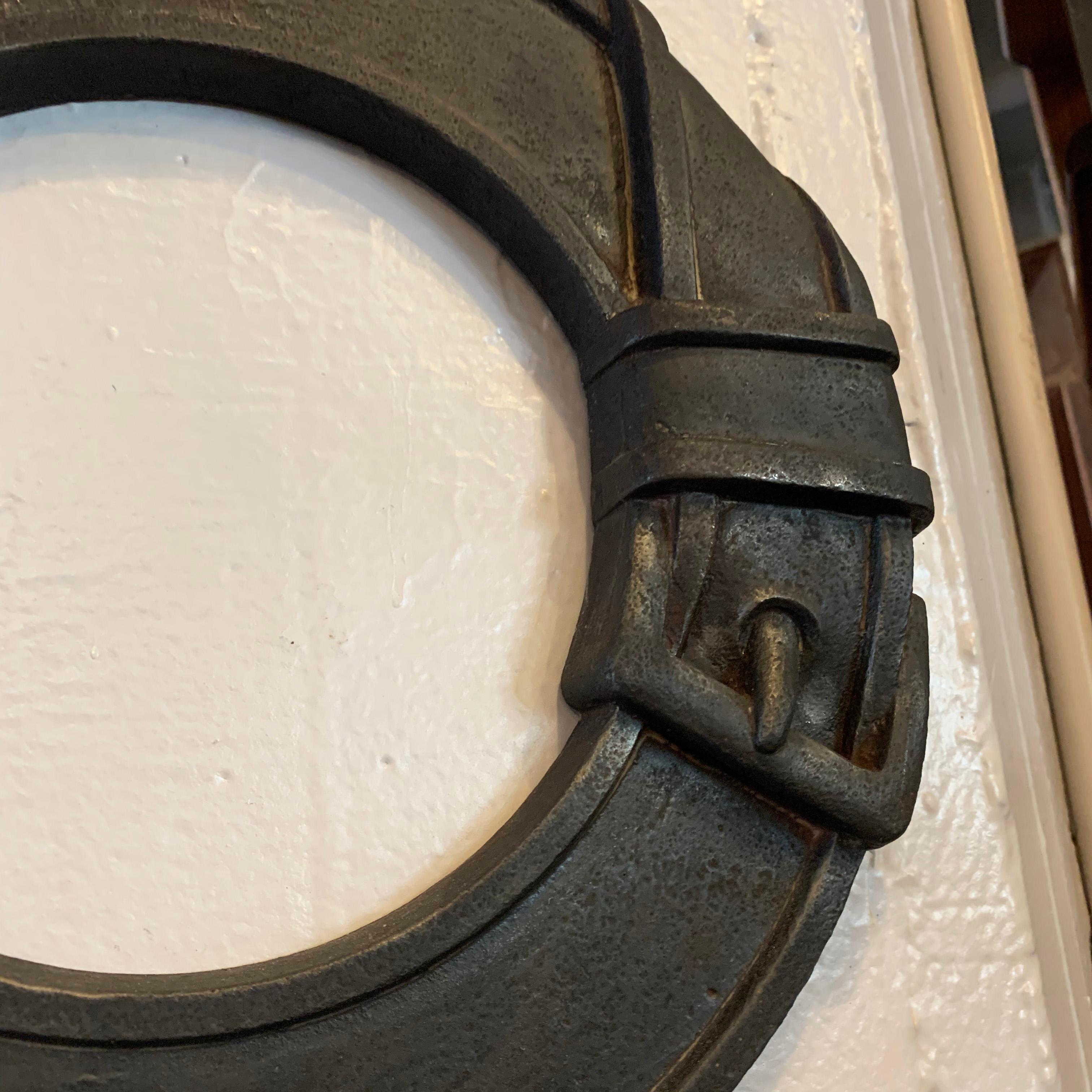 Decorative Industrial Belt Motif Cast Iron Frames For Sale 2