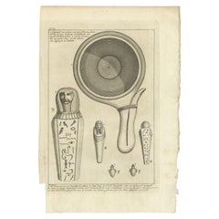 Decorative Interesting Antique Print of an Egyptian Incense Burner, 1773