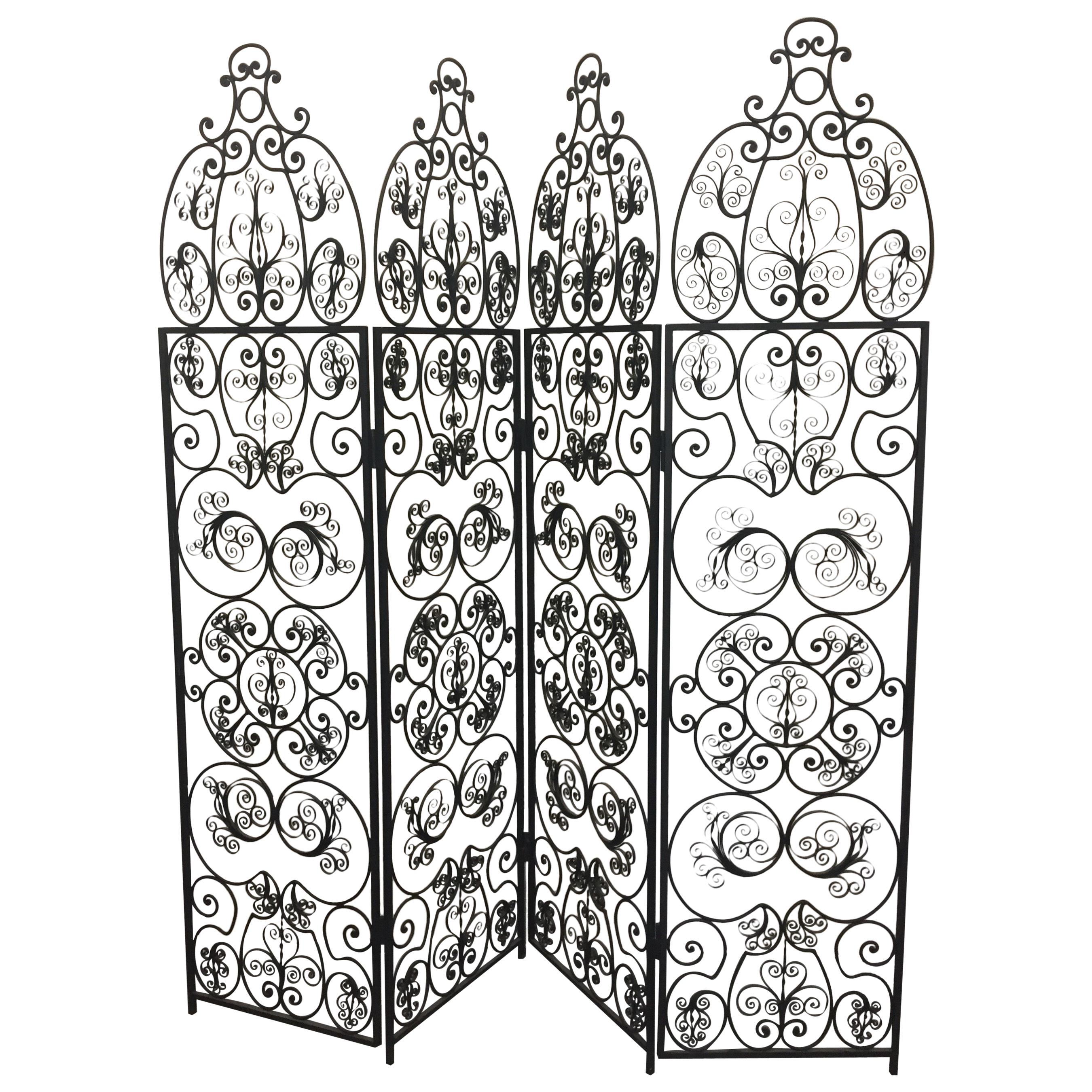 Decorative Iron Filigree Screen Room Divider at 1stDibs iron room