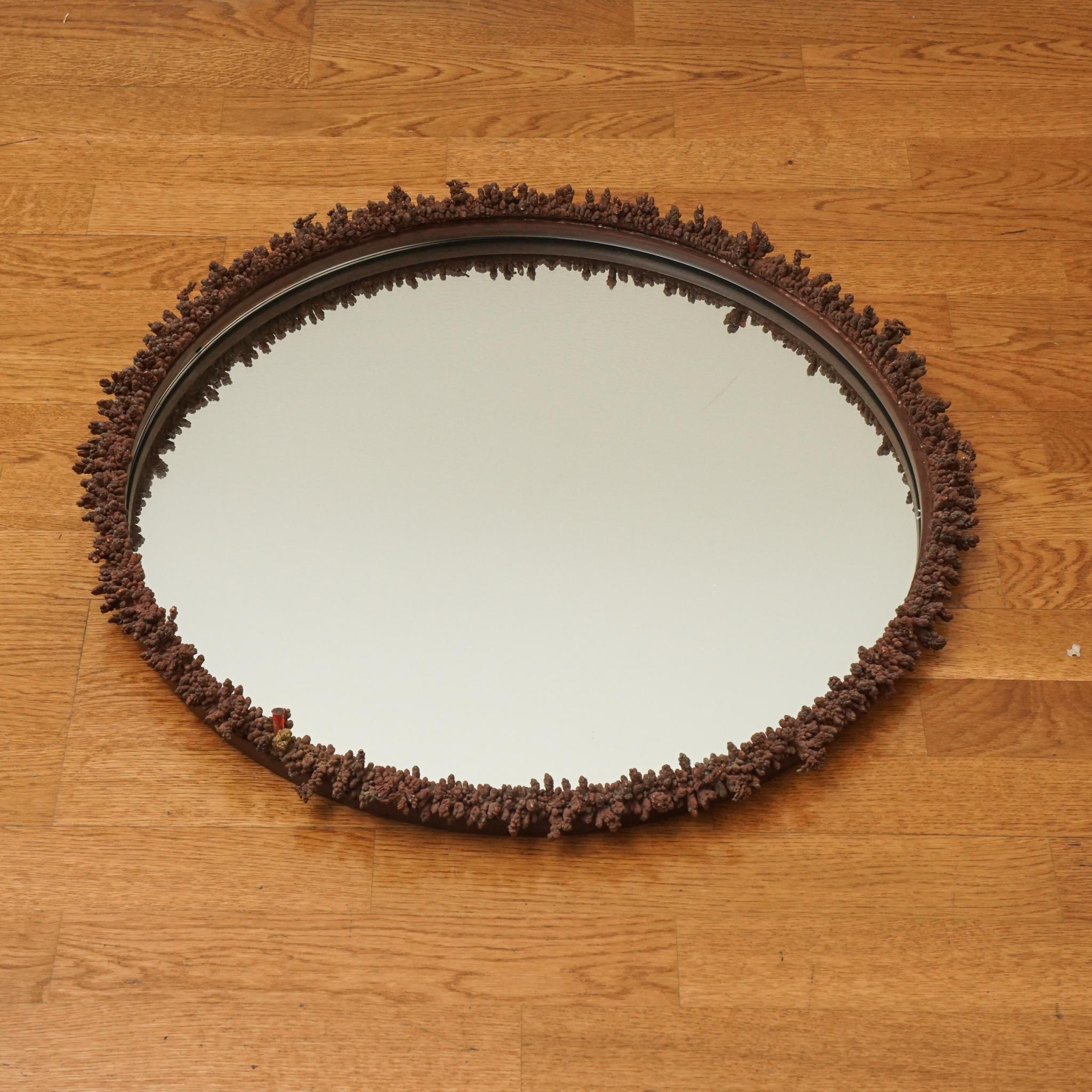 Steel Decorative Iron Frame Mirror For Sale