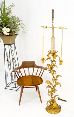 Decorative Italian Gold Leaf Metal Floor Lamp Mint!