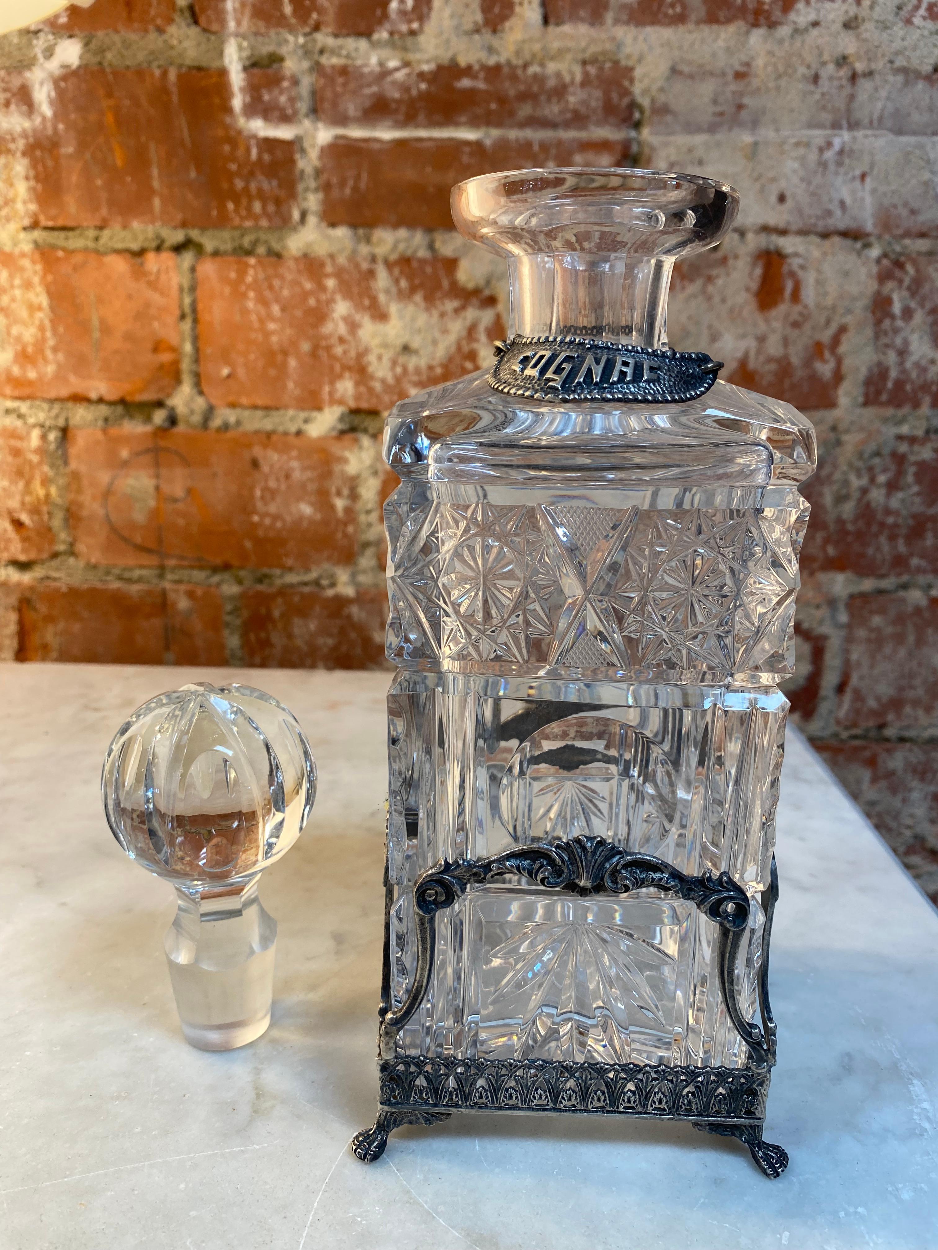 Silver Decorative Italian Bottle Made in Italy 1950s For Sale
