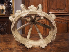 Decorative Italian Carved and Painted Wooden Corona Crown, 1950s