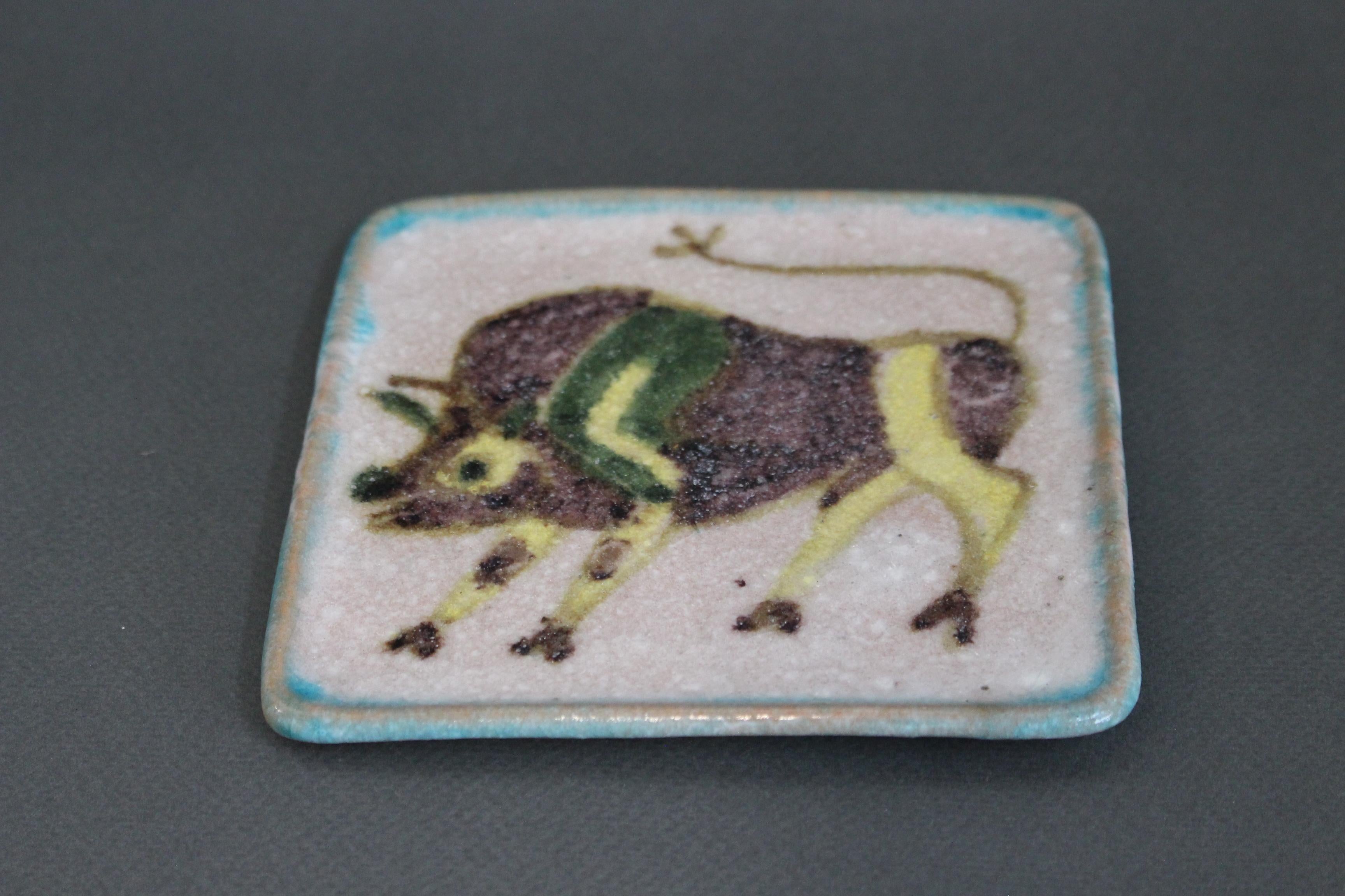Piatto decorativo in ceramica italiana di Guido Gambone (circa anni '50) - Piccolo in vendita 3