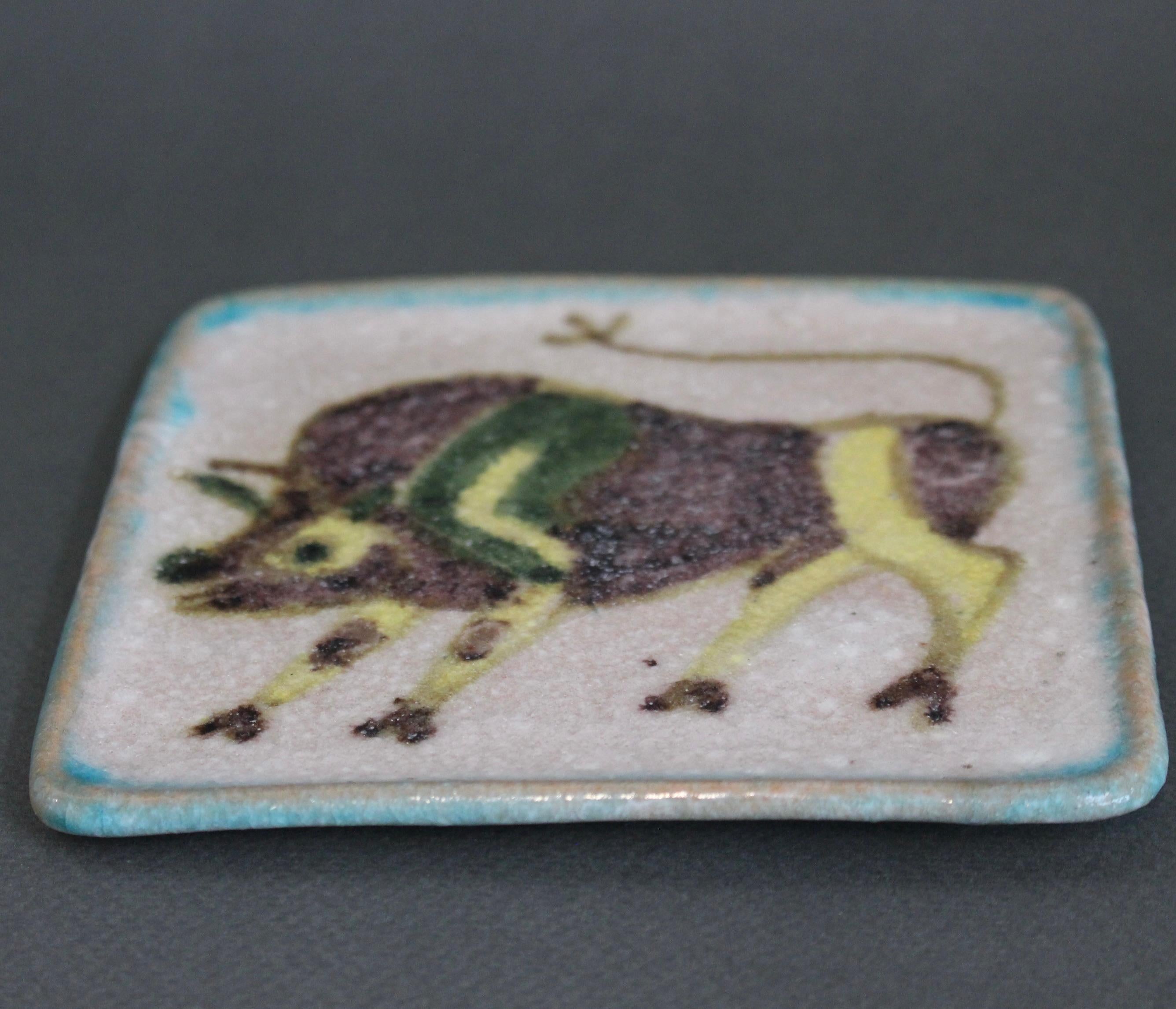 Piatto decorativo in ceramica italiana di Guido Gambone (circa anni '50) - Piccolo in vendita 4