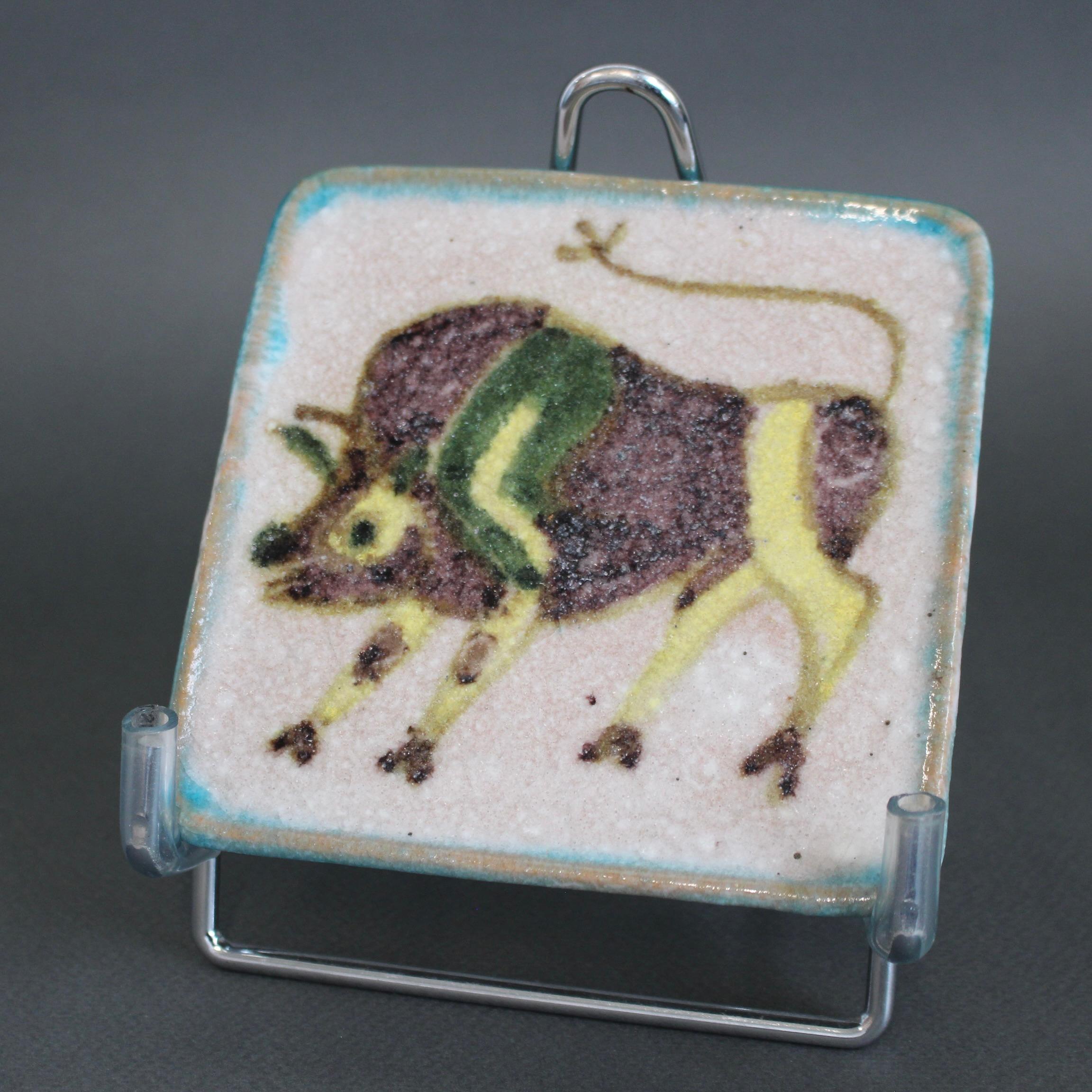 Piatto decorativo in ceramica italiana di Guido Gambone (circa anni '50) - Piccolo in vendita 5