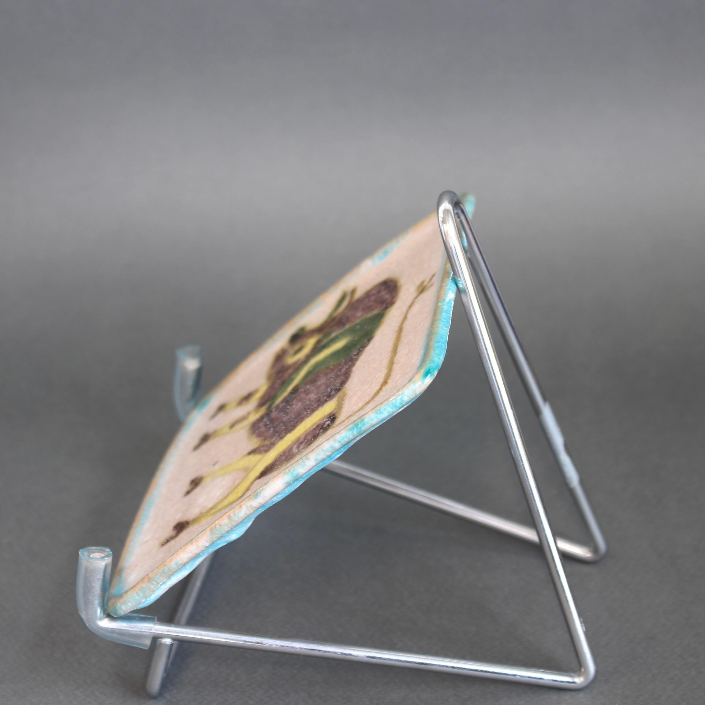 Dipinto a mano Piatto decorativo in ceramica italiana di Guido Gambone (circa anni '50) - Piccolo in vendita