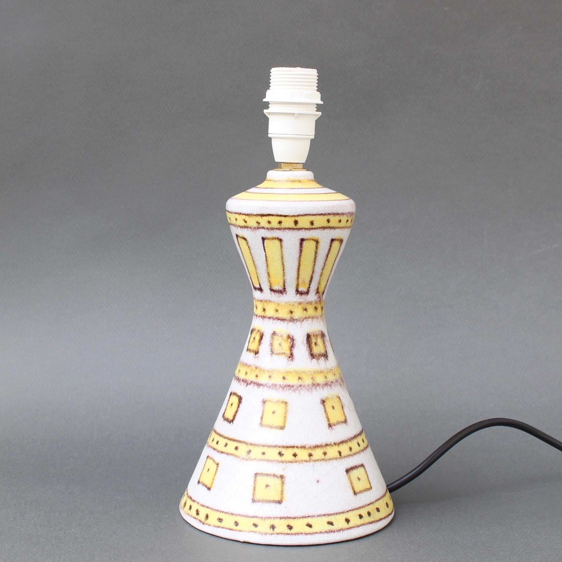 Hand-Painted Decorative Italian Ceramic Table Lamp by Guido Gambone, circa 1950s