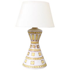 Vintage Decorative Italian Ceramic Table Lamp by Guido Gambone, circa 1950s