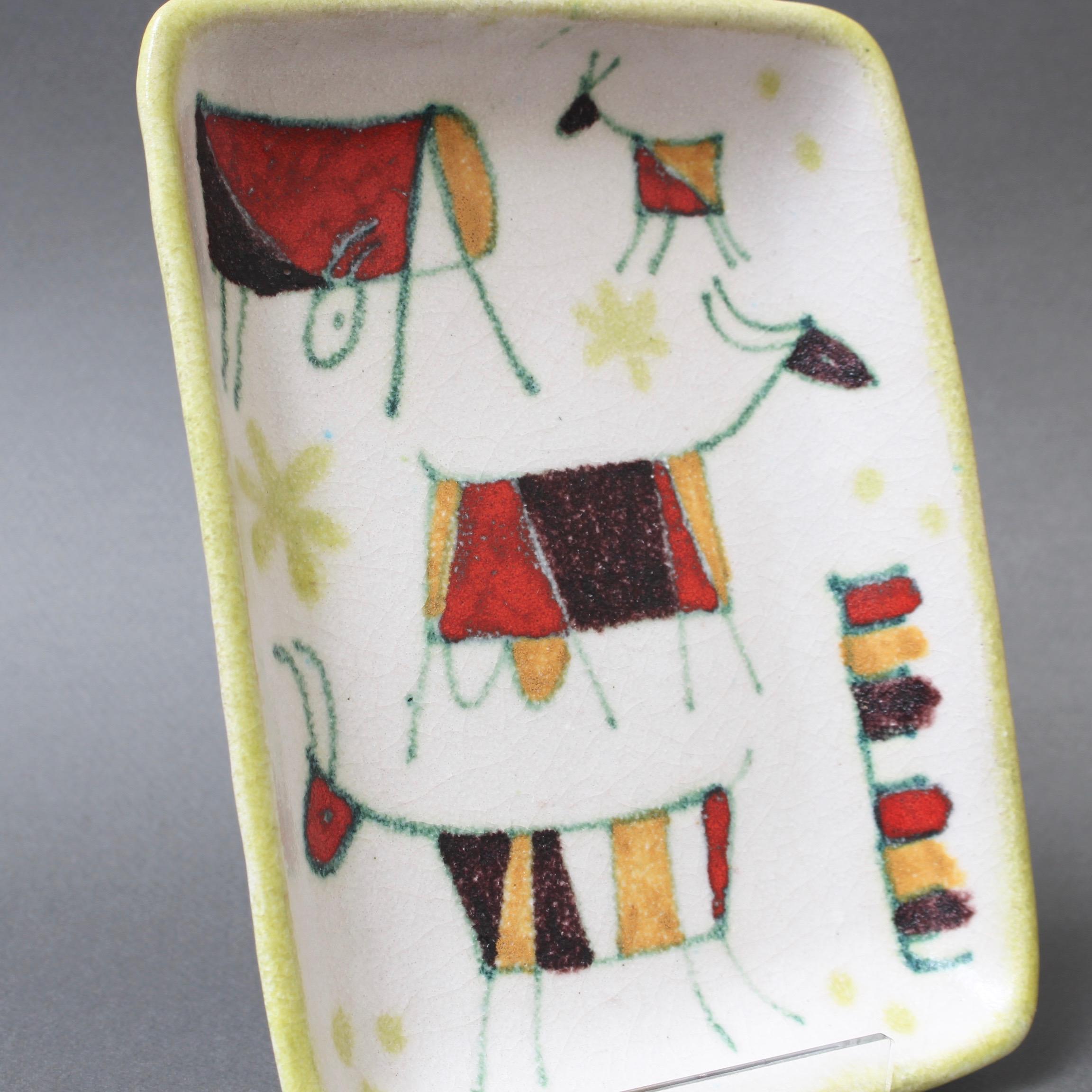 Decorative Italian Ceramic Tray / Dish by Guido Gambone, circa 1950s 4