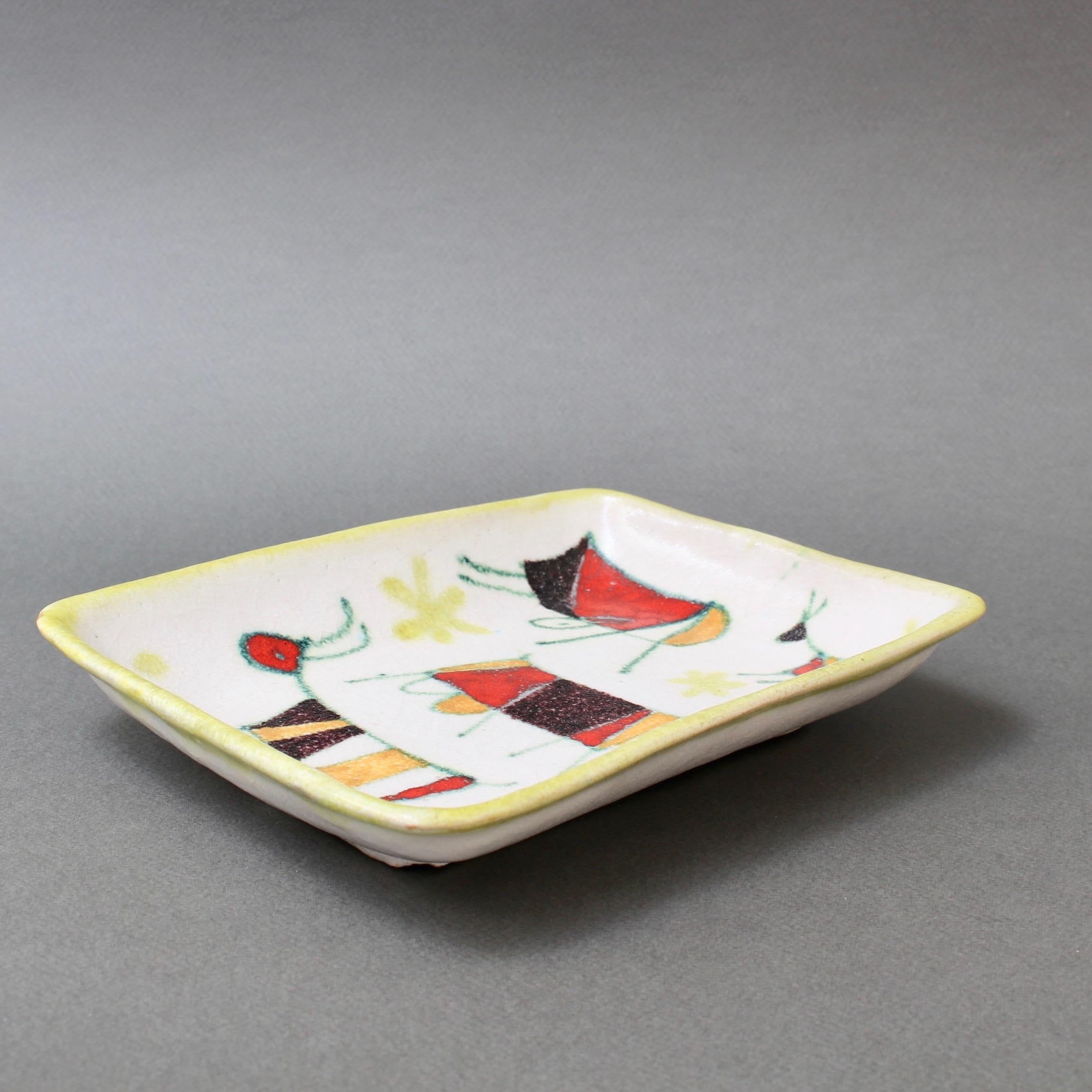 Decorative Italian Ceramic Tray / Dish by Guido Gambone, circa 1950s 6