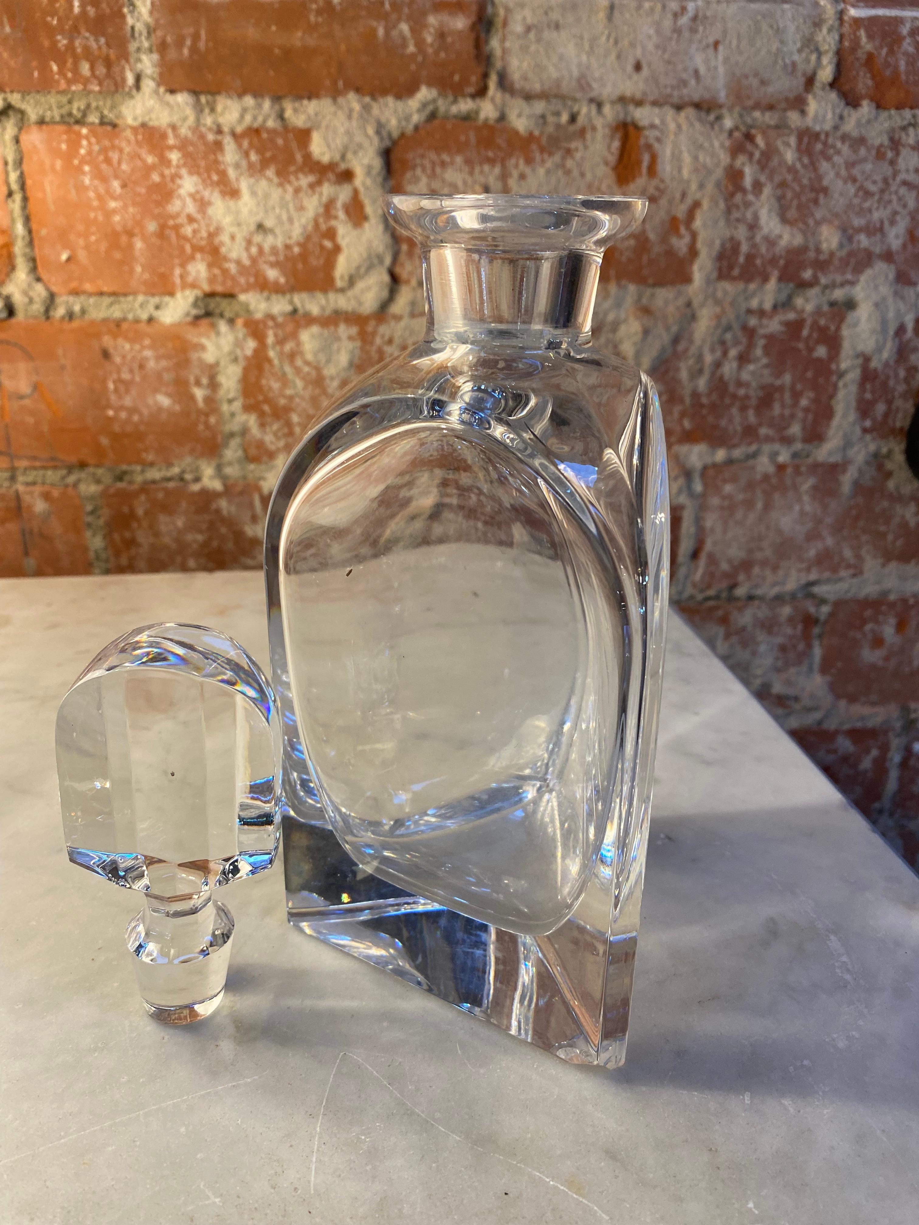 Mid-Century Modern Decorative Italian Crystal Bottle 1940s For Sale