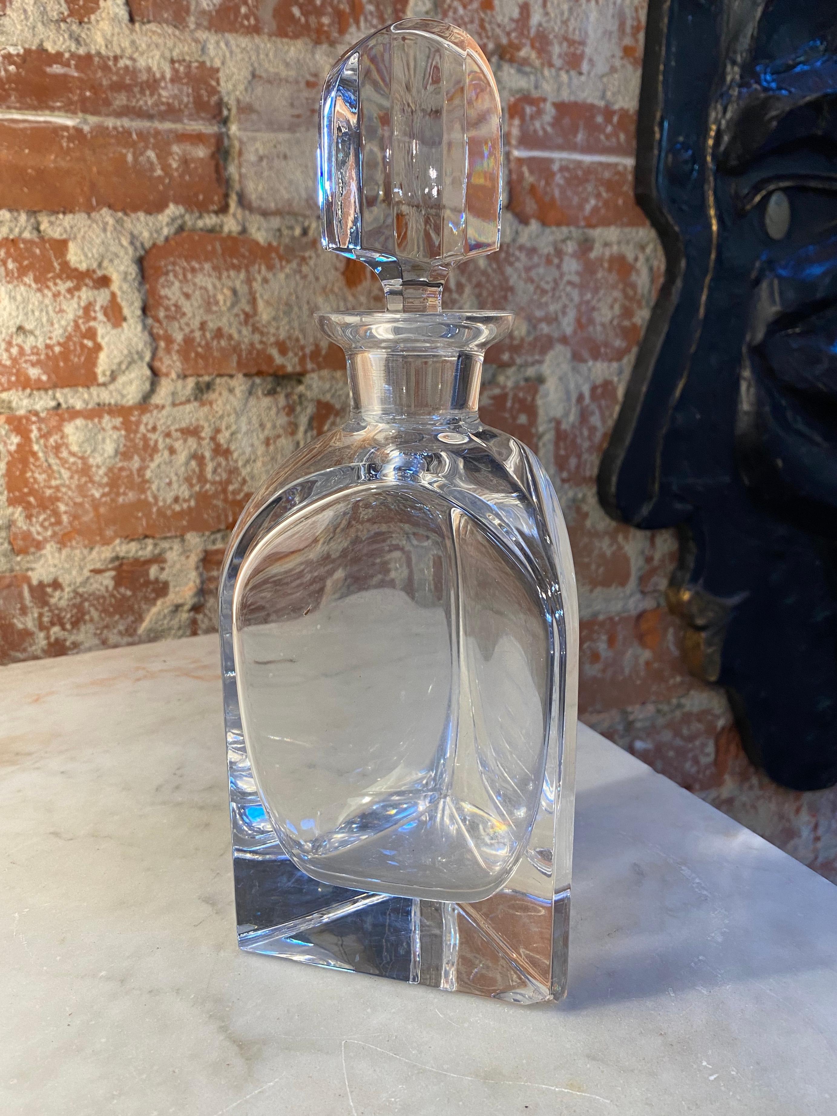 Decorative Italian Crystal Bottle 1940s For Sale 1