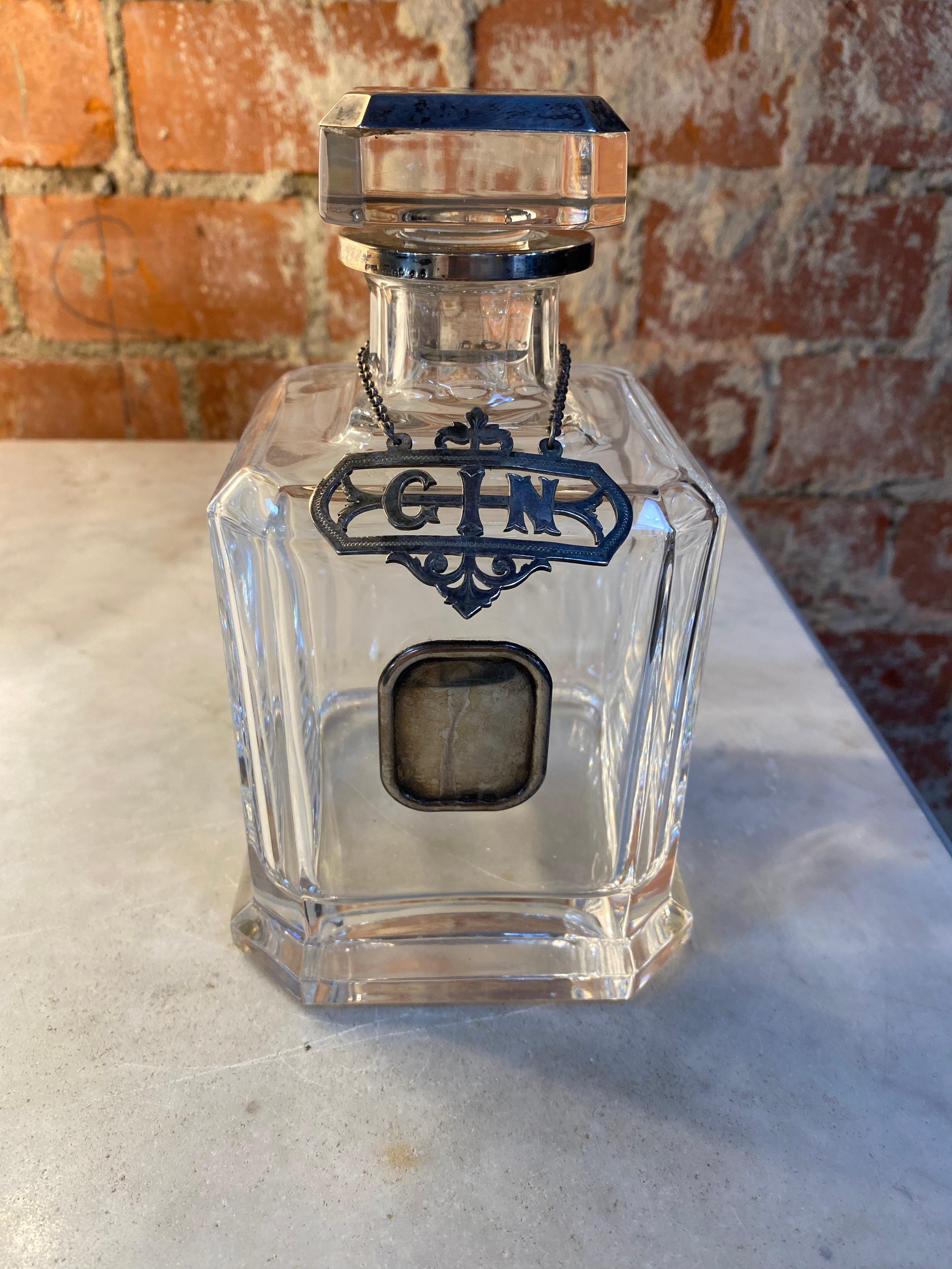 Mid-Century Modern Decorative Italian Crystal Bottle 1950s For Sale