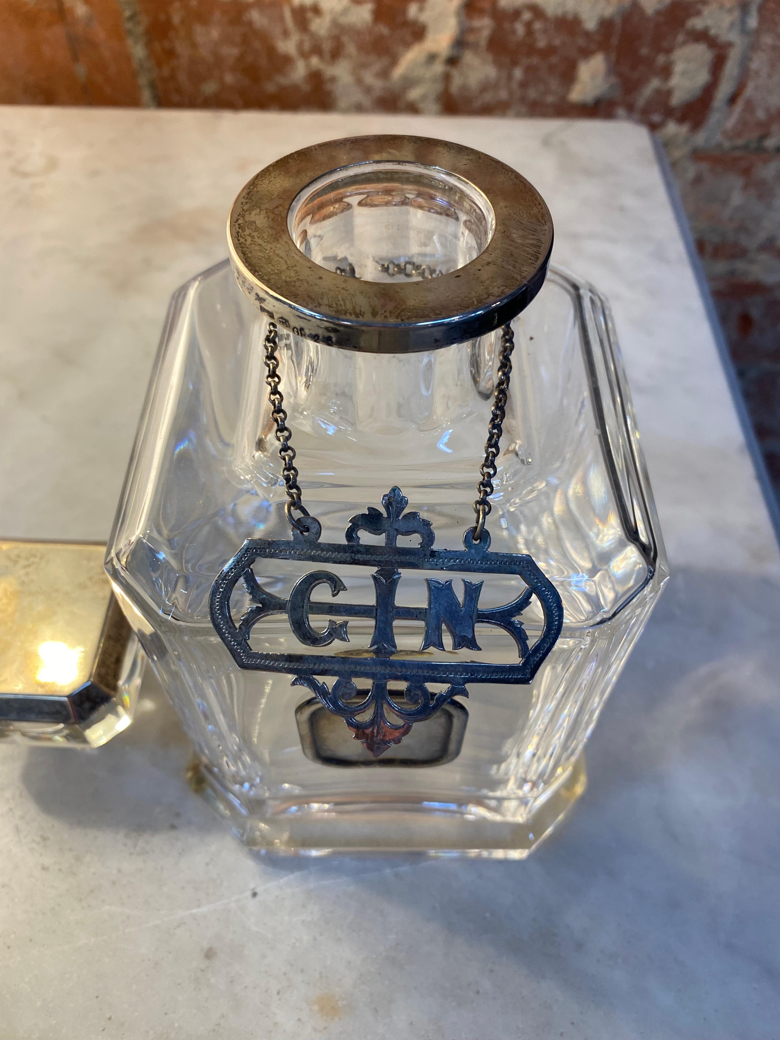 Decorative Italian Crystal Bottle 1950s For Sale 2