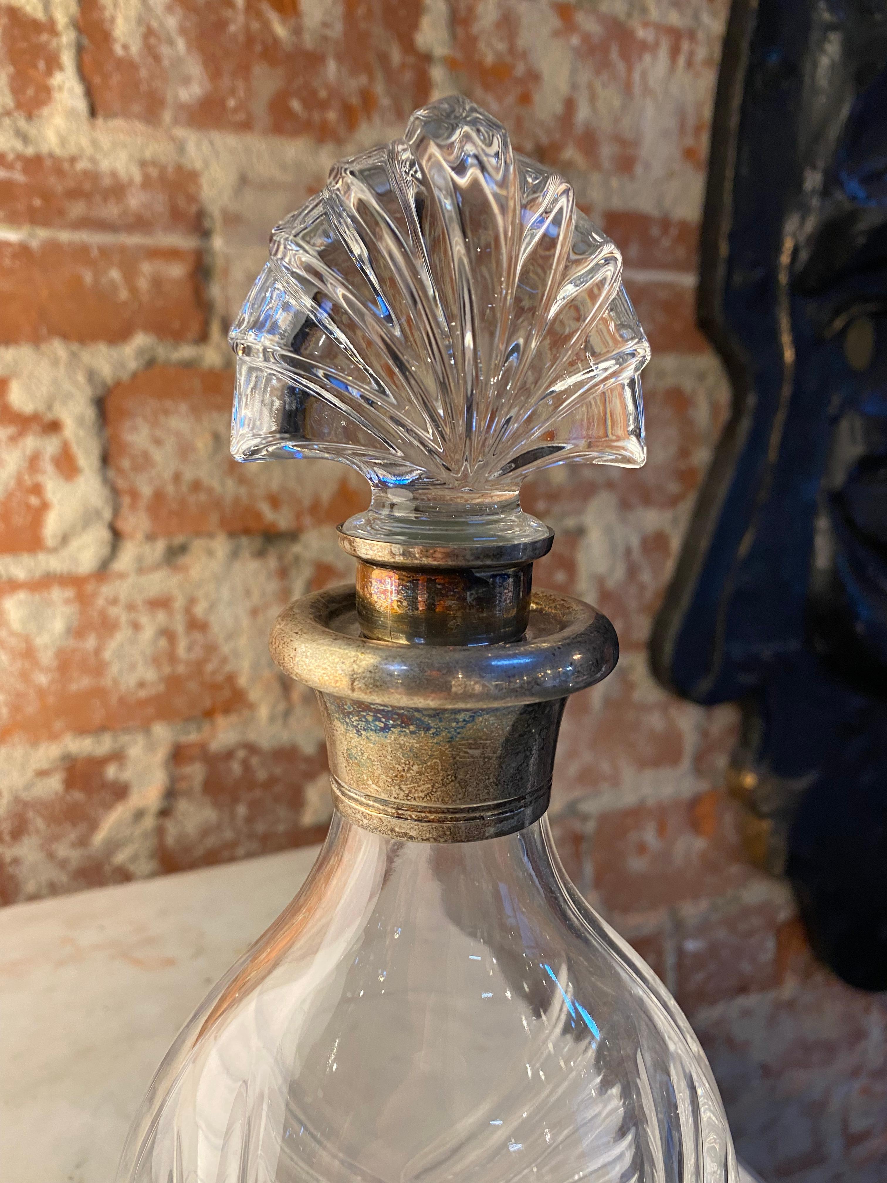 Mid-Century Modern Decorative Italian Crystal Decanter/Bottle 1950s For Sale