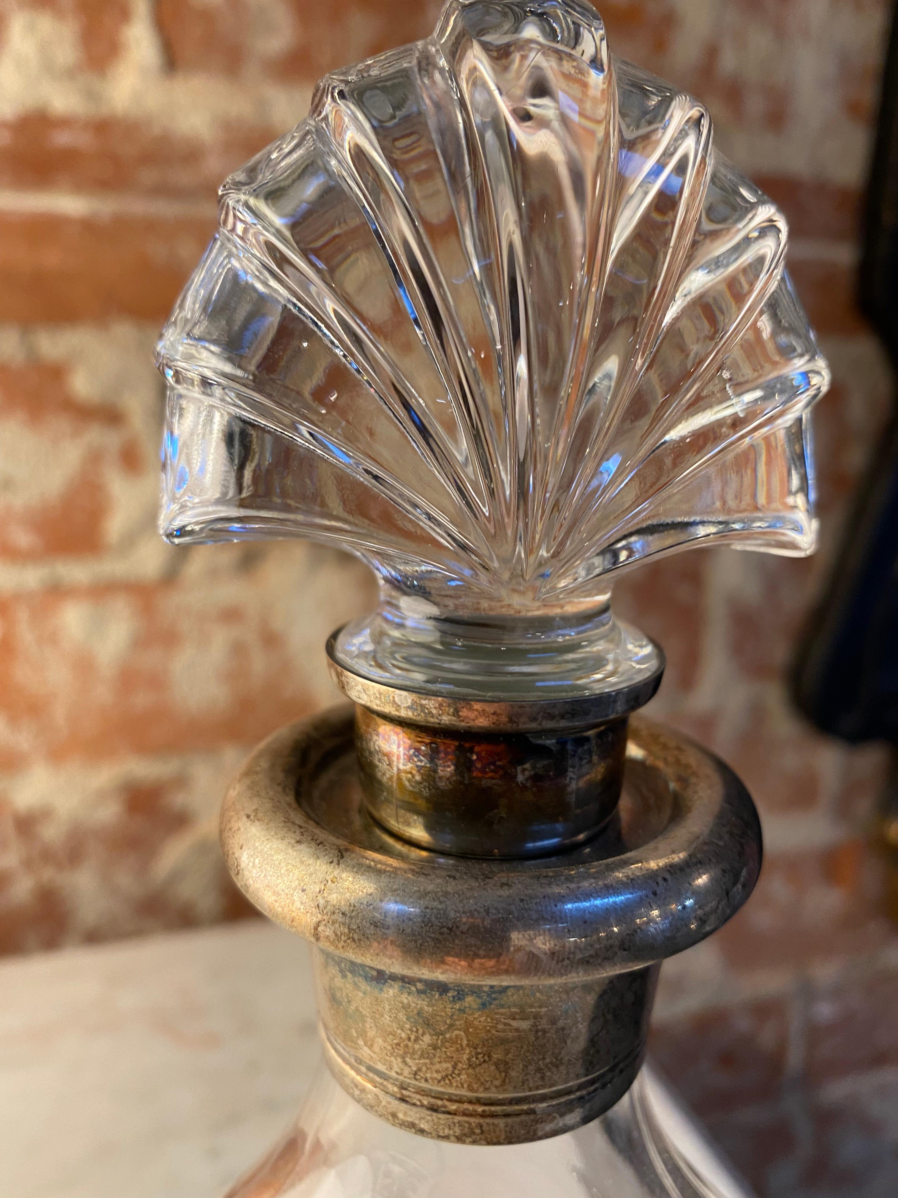 Mid-20th Century Decorative Italian Crystal Decanter/Bottle 1950s For Sale