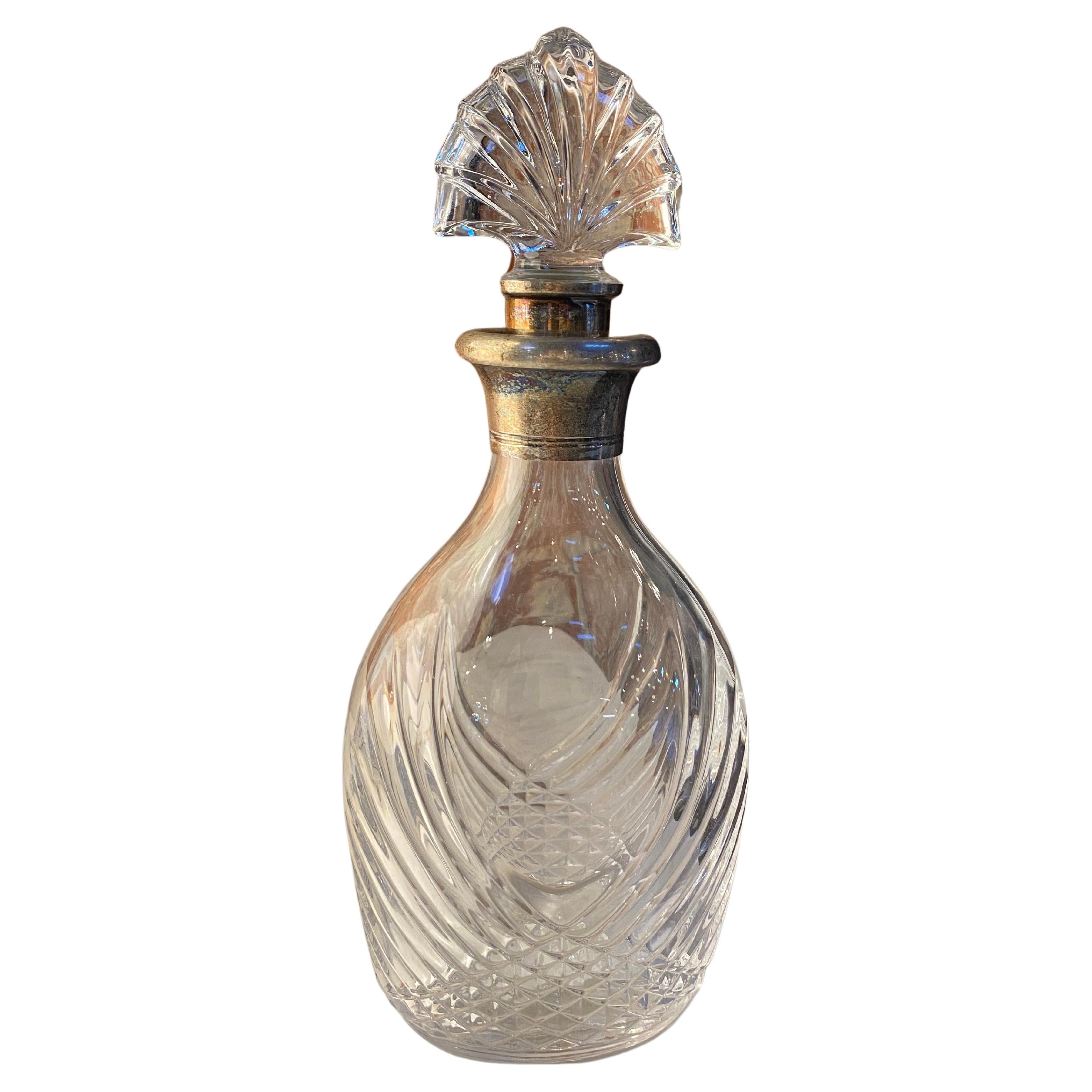 Decorative Italian Crystal Decanter/Bottle 1950s For Sale