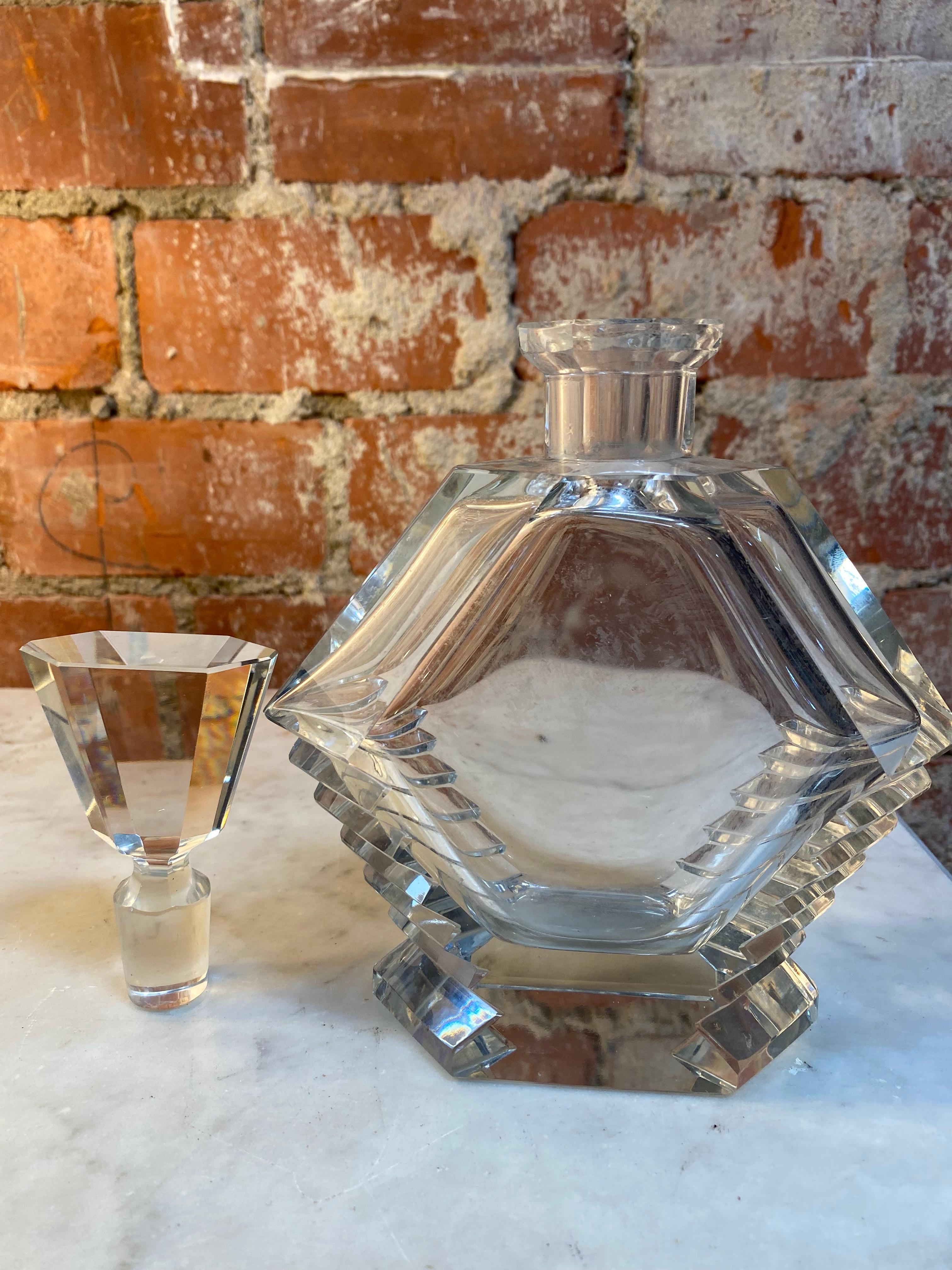 Mid-20th Century Decorative Italian Crystal Decanter / Bottle, 1960s For Sale