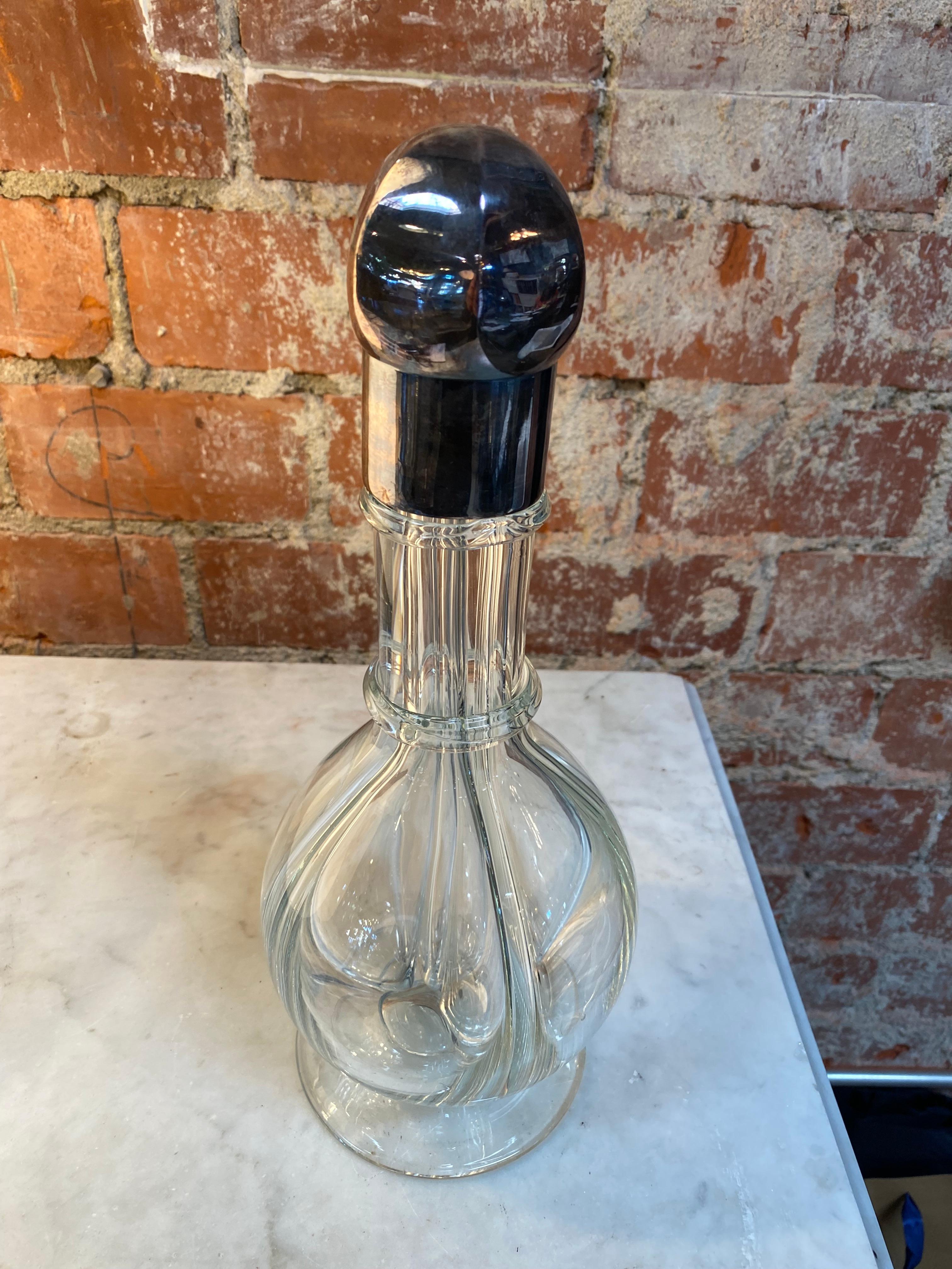 Argent Carafe décorative italienne à décanter des années 1950 en vente