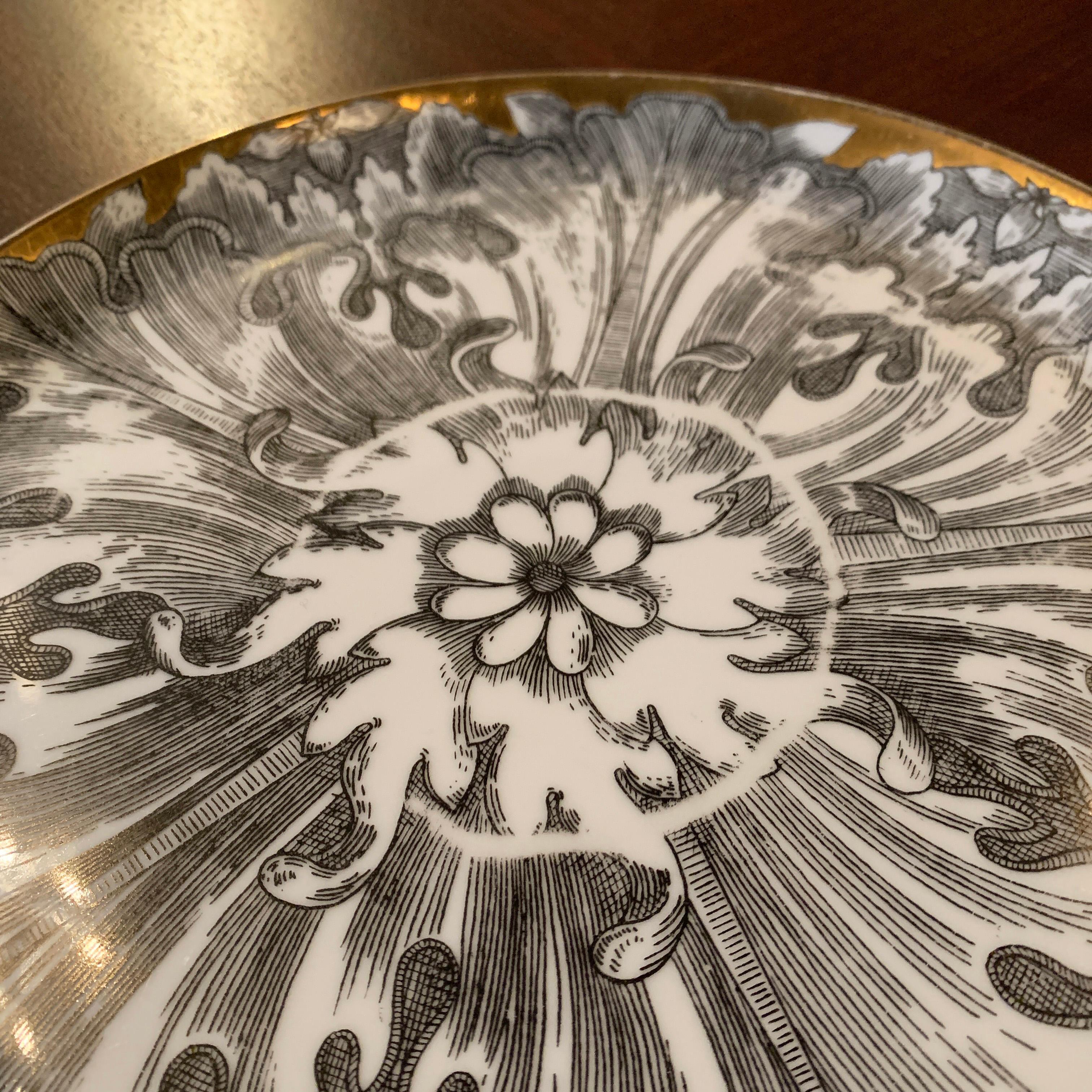 20th Century Decorative Italian Gilt Plate by Bucciarelli