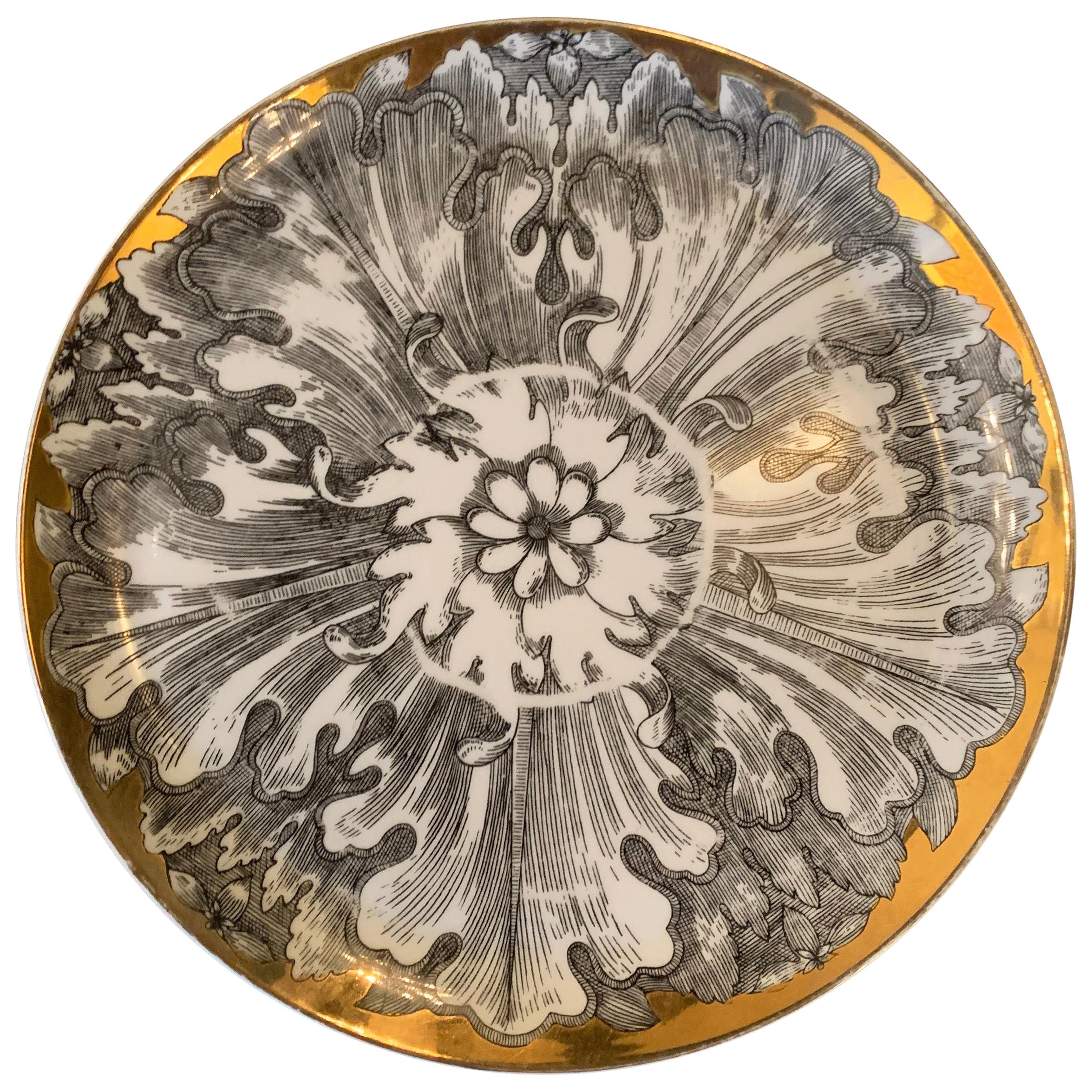 Decorative Italian Gilt Plate by Bucciarelli