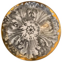 Assiette décorative italienne dorée par Bucciarelli